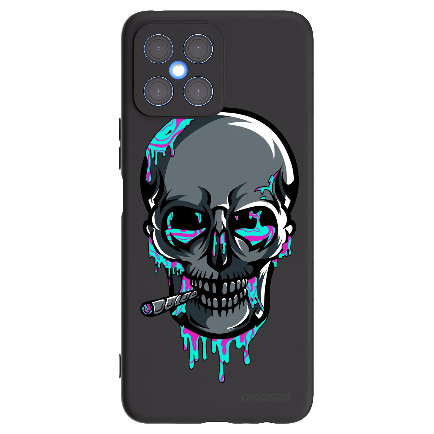 Picasee silikónový čierny obal pre Honor X8 4G - EARTH - Lebka 3.0
