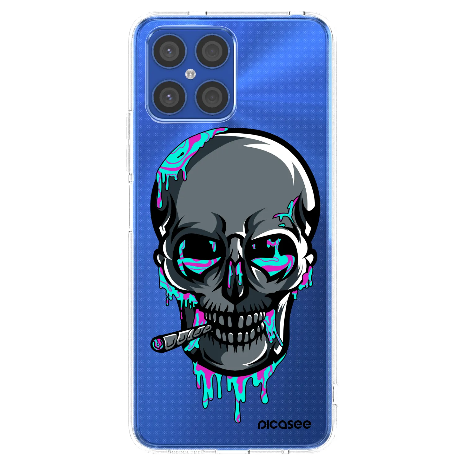 Picasee silikónový prehľadný obal pre Honor X8 4G - EARTH - Lebka 3.0