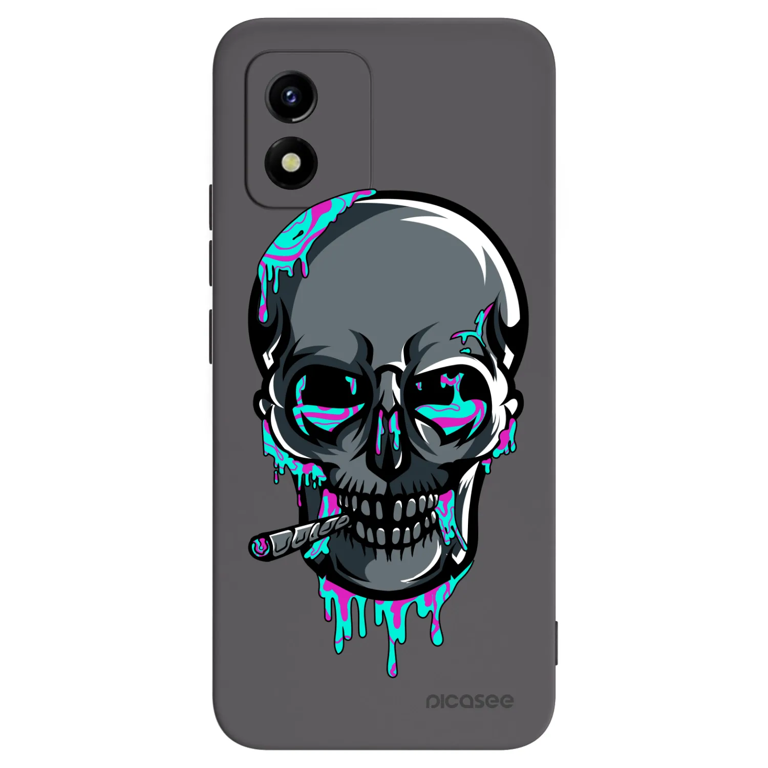 Picasee silikónový čierny obal pre Vivo Y01 - EARTH - Lebka 3.0