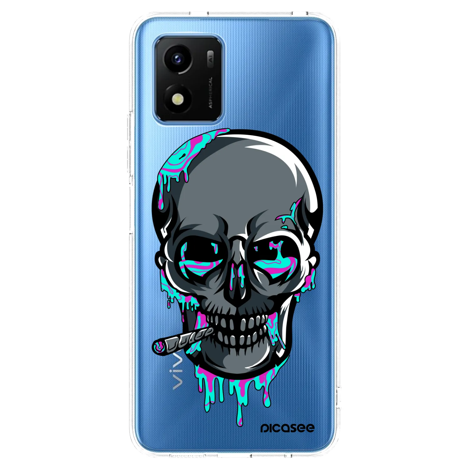 Picasee silikónový prehľadný obal pre Vivo Y01 - EARTH - Lebka 3.0