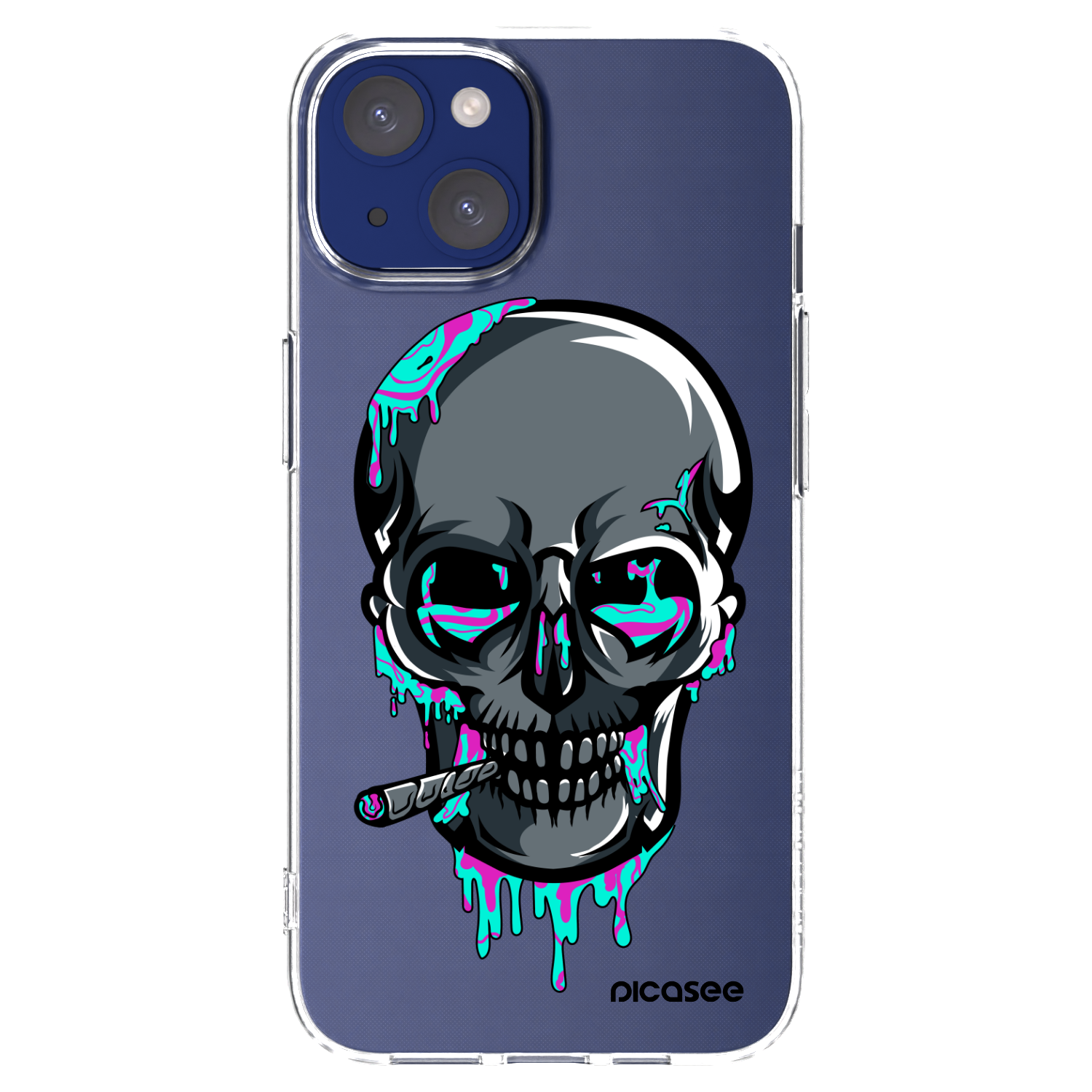 Silikónový prehľadný obal pre Apple iPhone 14 - EARTH - Lebka 3.0