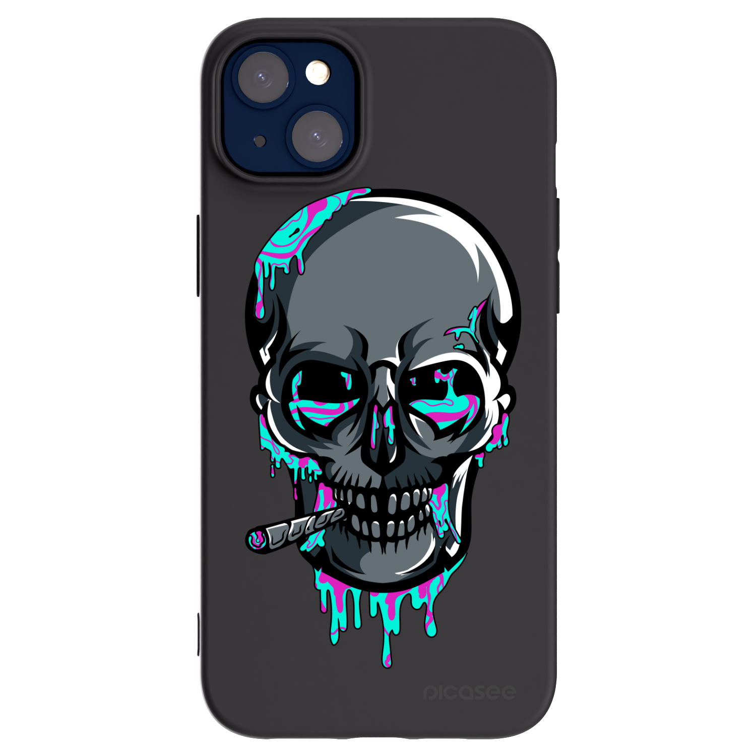 Picasee silikónový čierny obal pre Apple iPhone 14 Plus - EARTH - Lebka 3.0