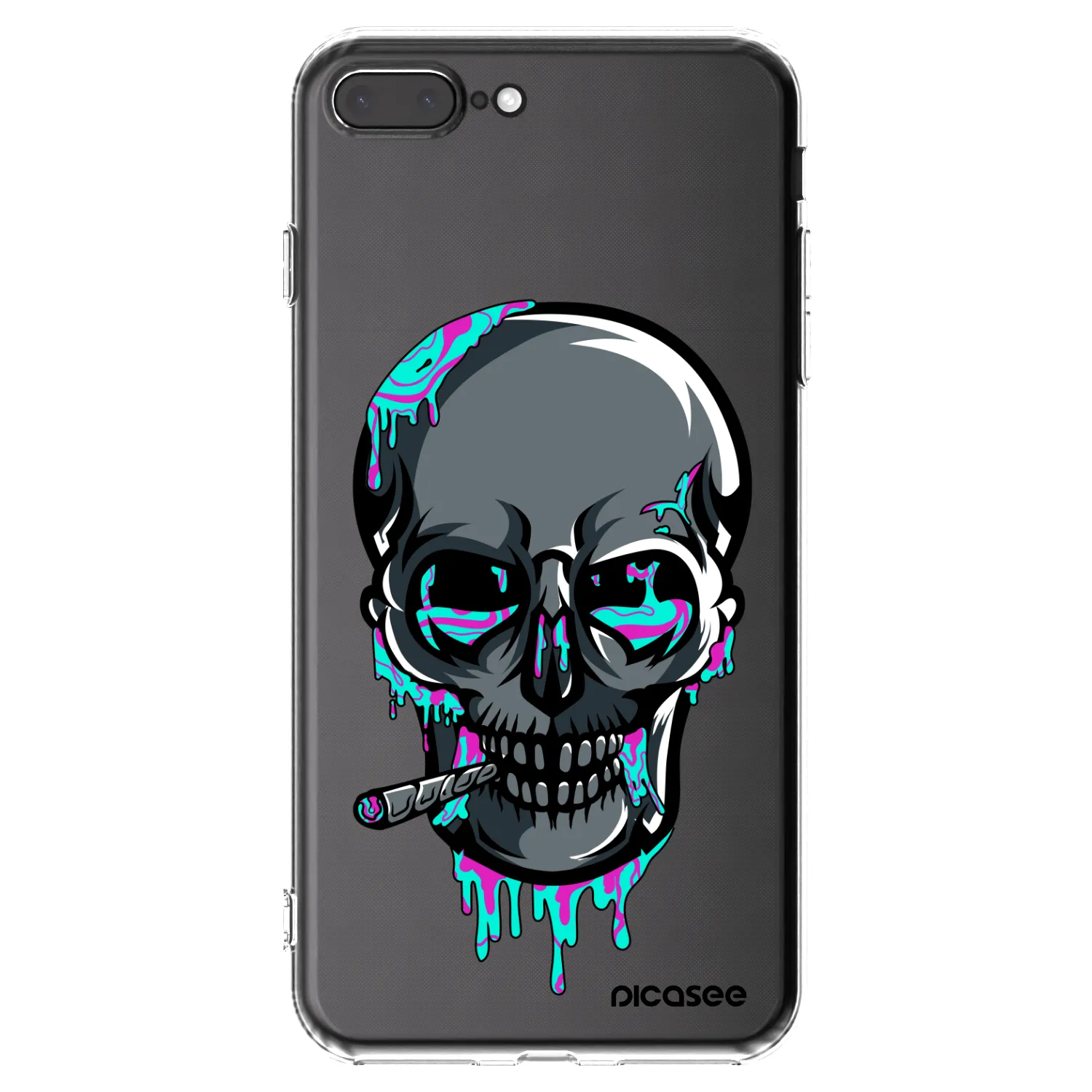 Silikónový prehľadný obal pre Apple iPhone 8 Plus - EARTH - Lebka 3.0