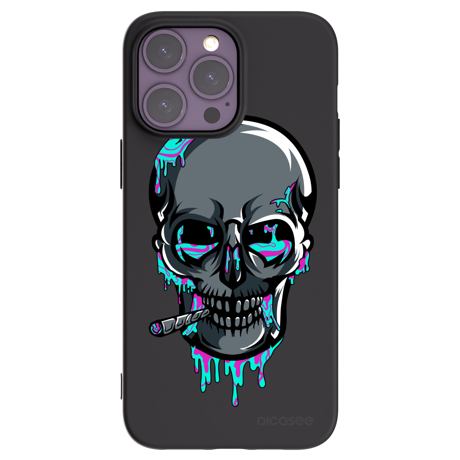 Picasee silikónový čierny obal pre Apple iPhone 14 Pro Max - EARTH - Lebka 3.0