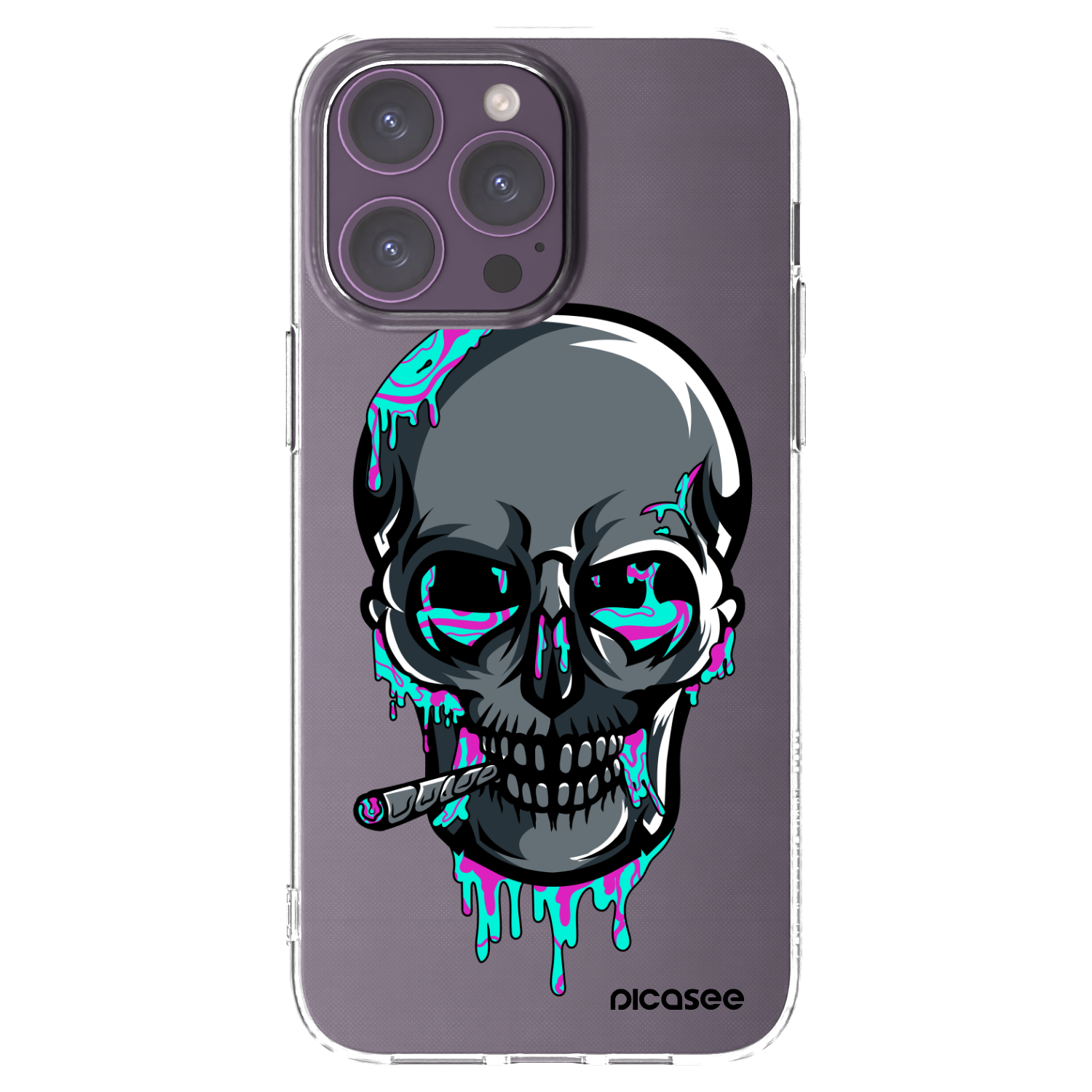 Picasee silikónový prehľadný obal pre Apple iPhone 14 Pro Max - EARTH - Lebka 3.0
