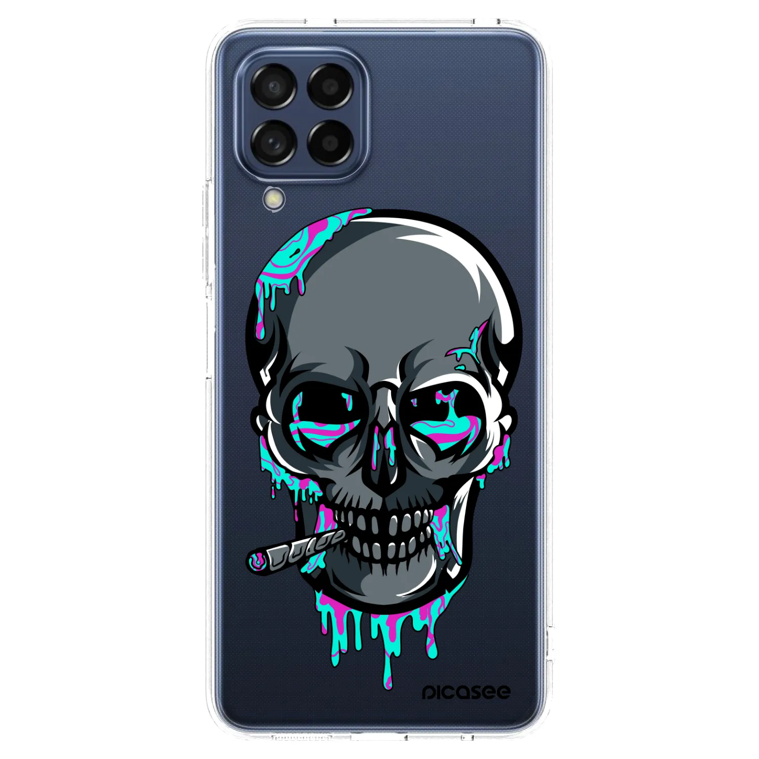 Picasee silikónový prehľadný obal pre Samsung Galaxy M53 5G - EARTH - Lebka 3.0