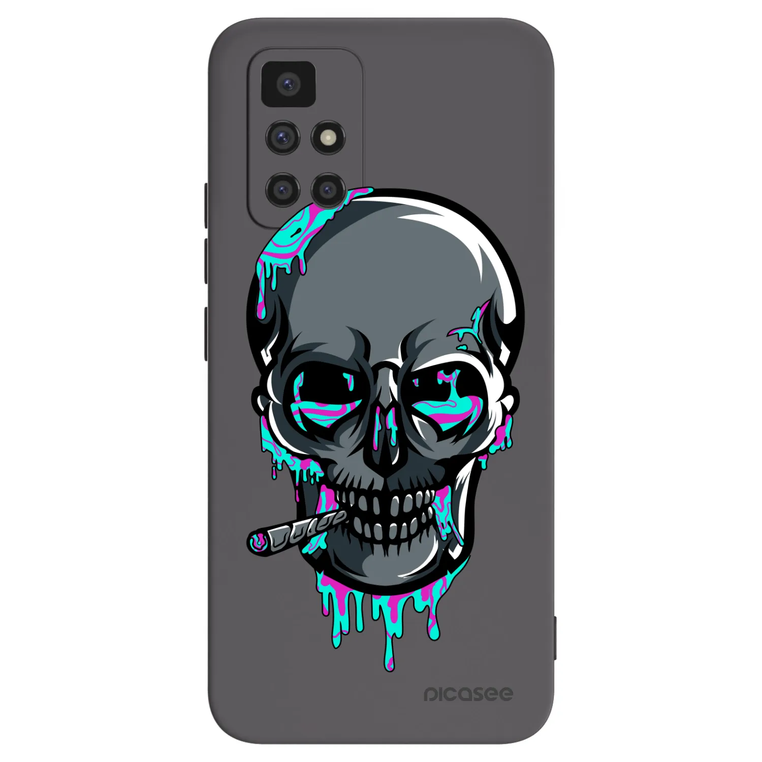 Picasee silikónový čierny obal pre Xiaomi Redmi 10 (2022) - EARTH - Lebka 3.0