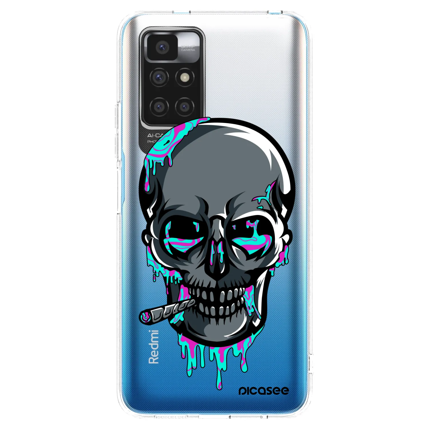 Picasee silikónový prehľadný obal pre Xiaomi Redmi 10 (2022) - EARTH - Lebka 3.0