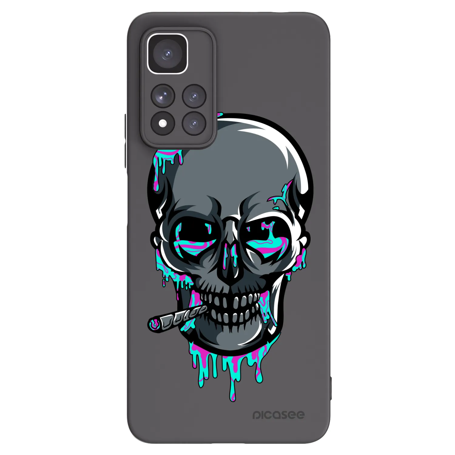 Picasee silikónový čierny obal pre Xiaomi Redmi Note 11 Pro+ 5G - EARTH - Lebka 3.0