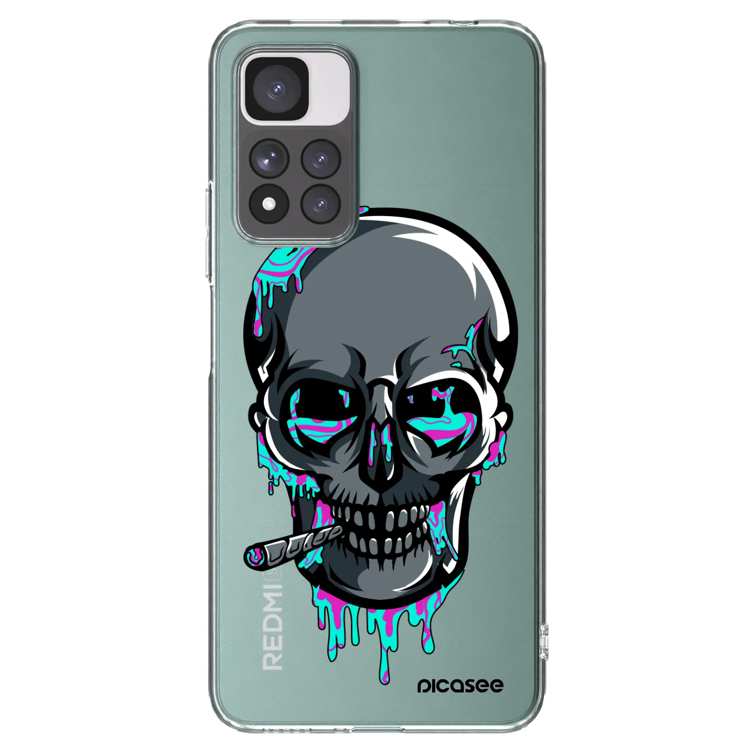 Picasee silikónový prehľadný obal pre Xiaomi Redmi Note 11 Pro+ 5G - EARTH - Lebka 3.0