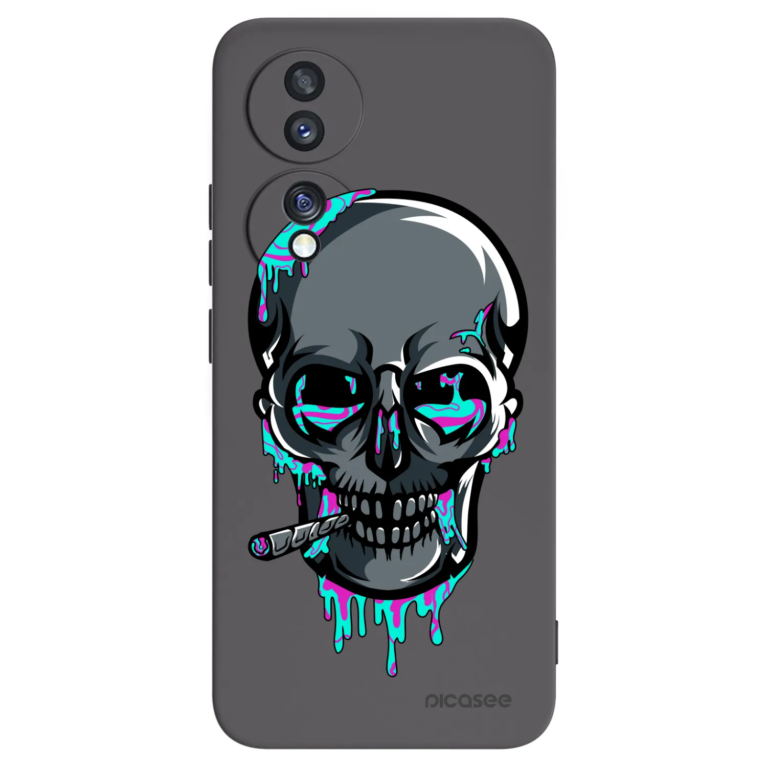 Picasee silikónový čierny obal pre Honor 70 - EARTH - Lebka 3.0