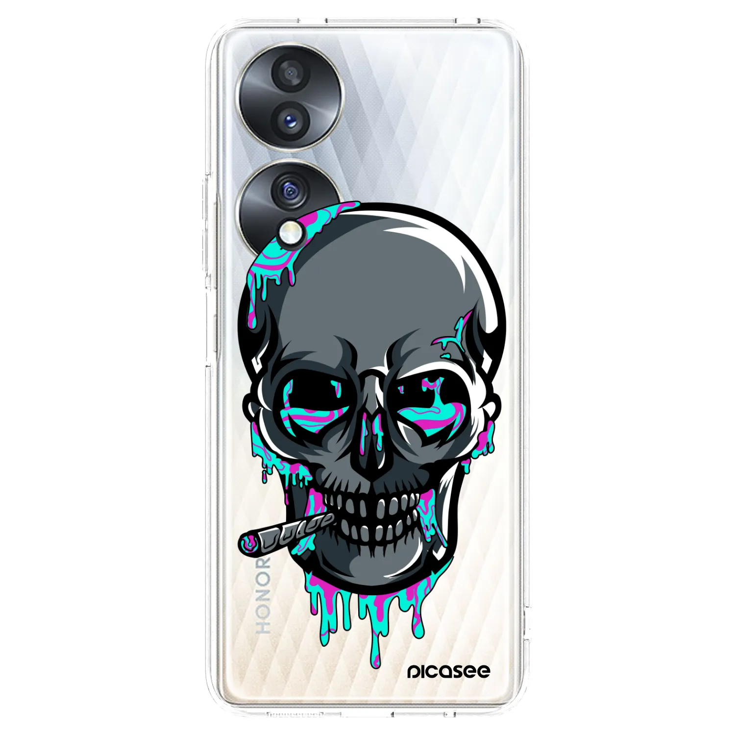 Picasee silikónový prehľadný obal pre Honor 70 - EARTH - Lebka 3.0