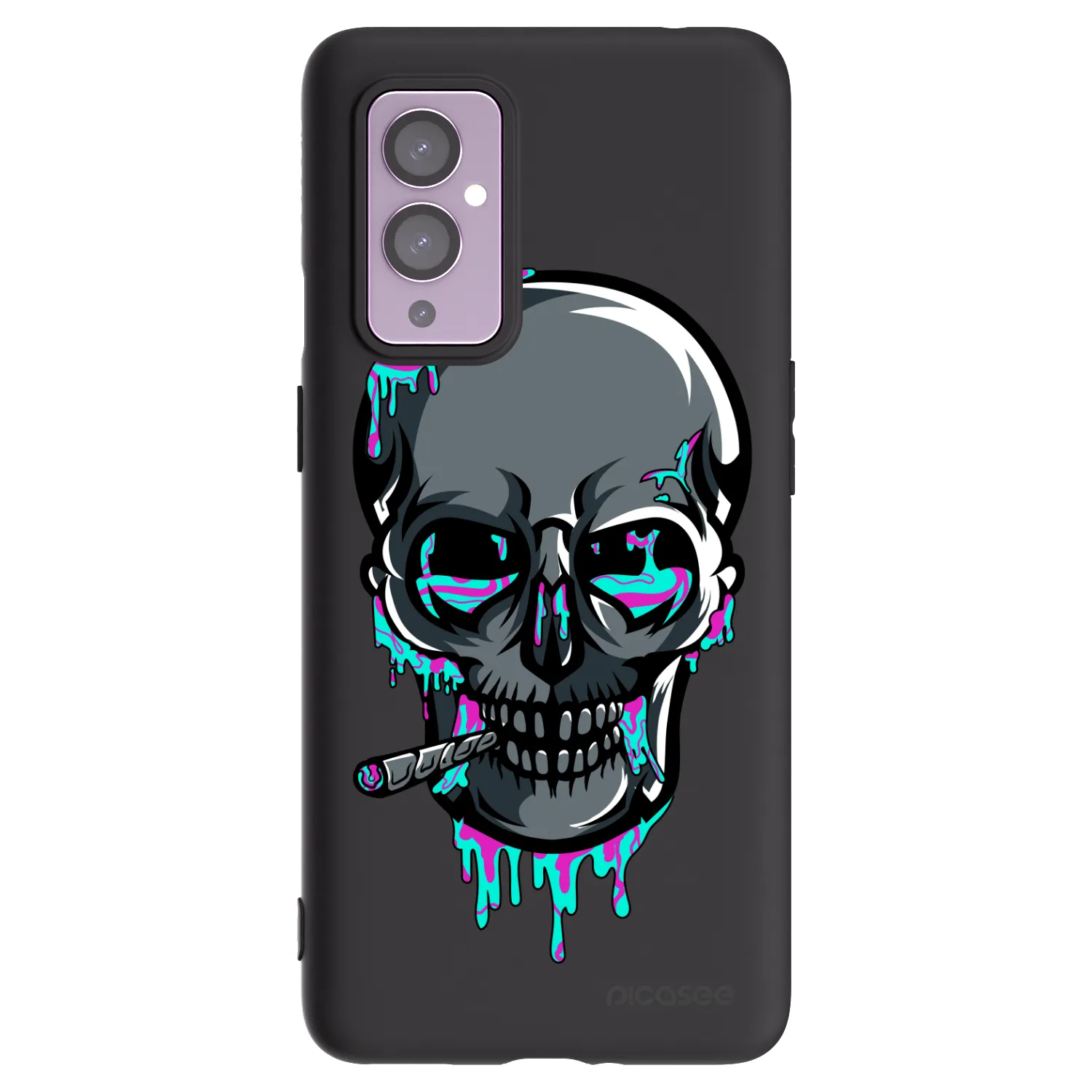 Picasee silikónový čierny obal pre OnePlus 9 - EARTH - Lebka 3.0