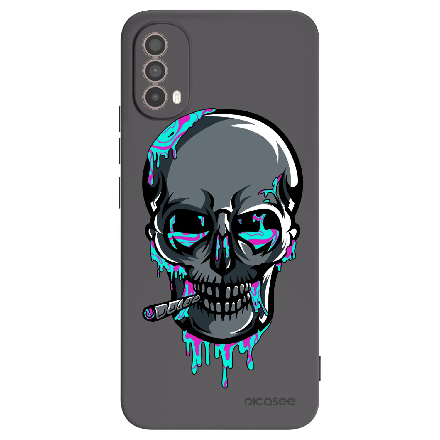 Picasee silikónový čierny obal pre Motorola Moto E40 - EARTH - Lebka 3.0