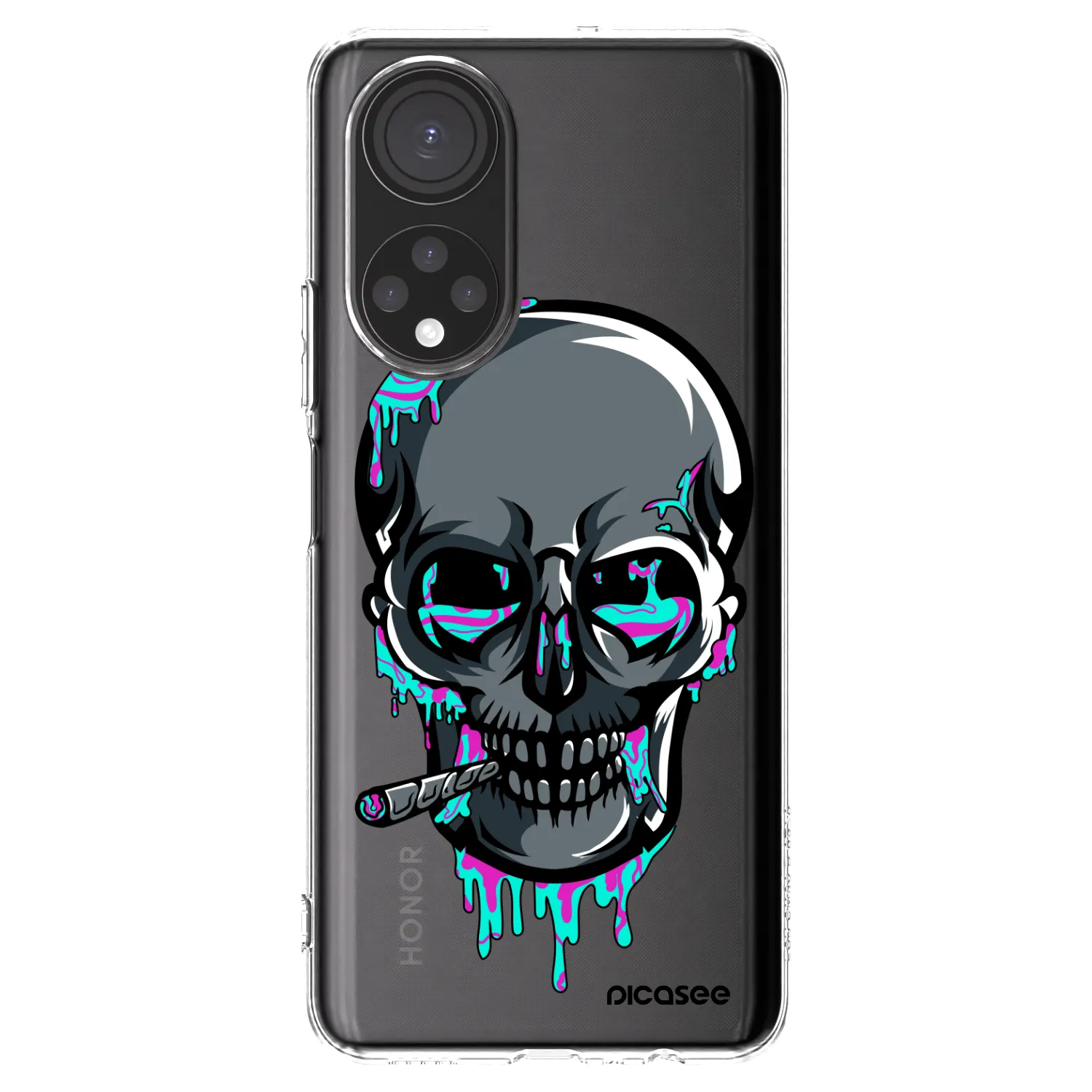 Picasee silikónový prehľadný obal pre Honor X7 - EARTH - Lebka 3.0