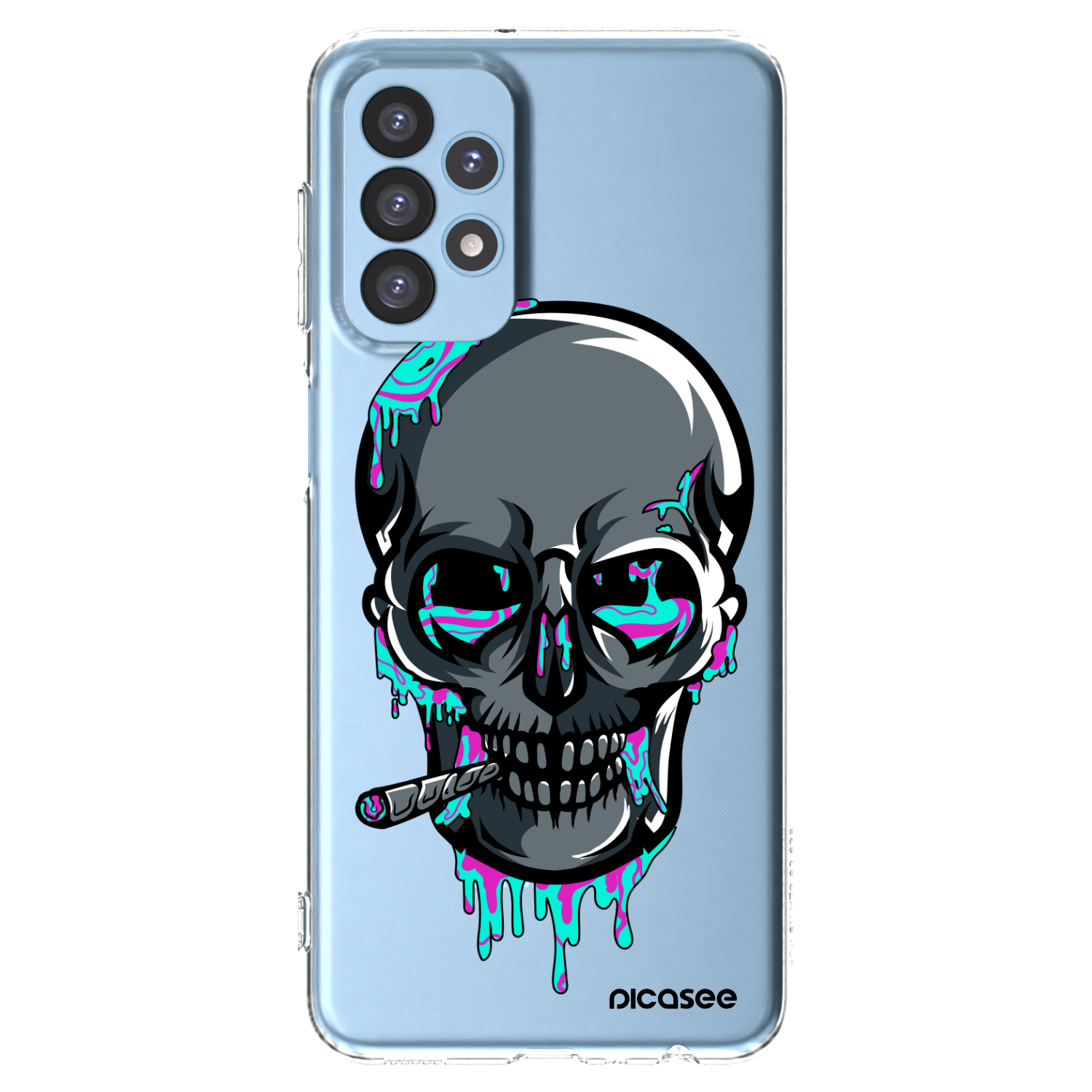 Picasee silikónový prehľadný obal pre Samsung Galaxy A23 A235F 4G - EARTH - Lebka 3.0