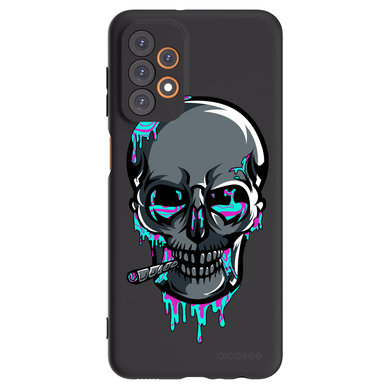 Silikónový čierny obal pre Samsung Galaxy A23 A236B 5G - EARTH - Lebka 3.0
