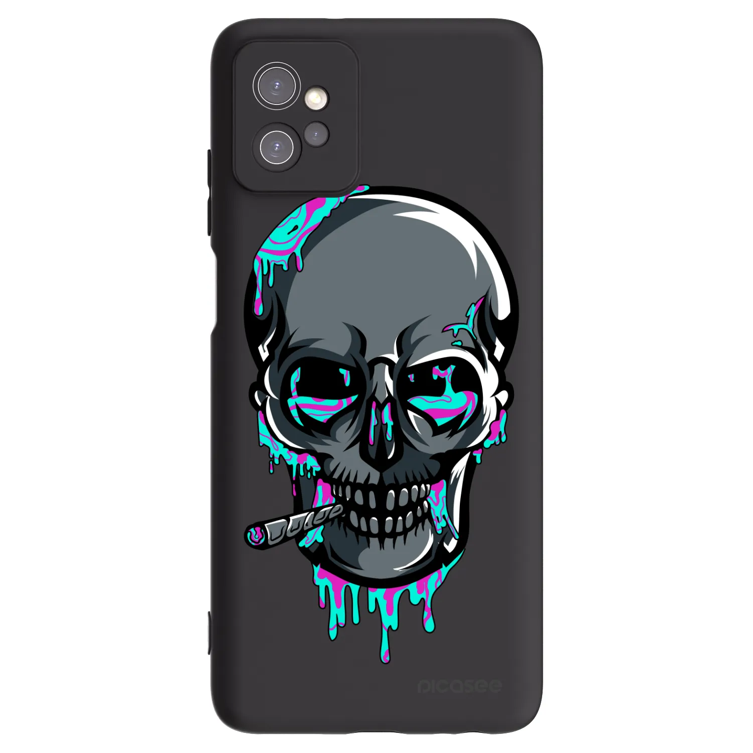 Picasee silikónový čierny obal pre Motorola Moto G32 - EARTH - Lebka 3.0