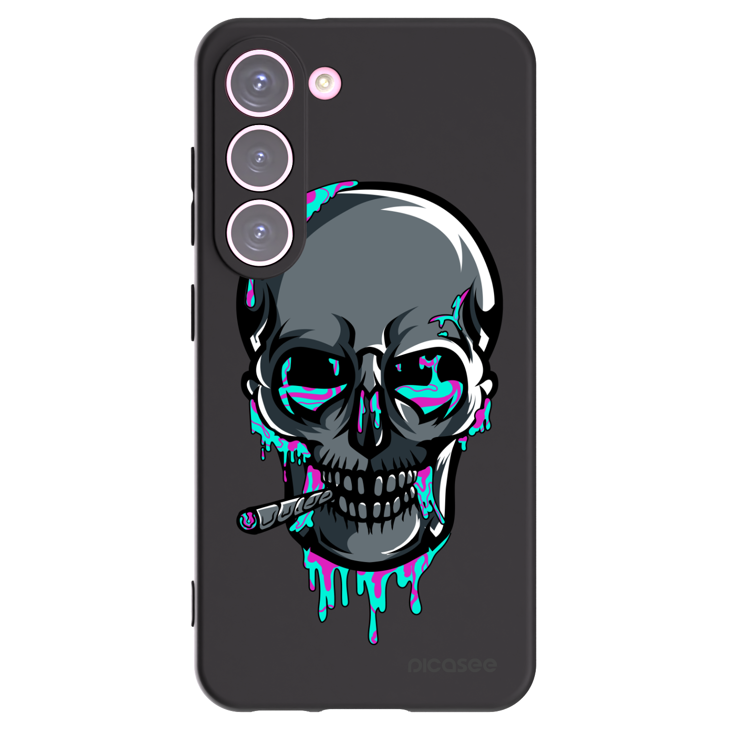 Picasee silikónový čierny obal pre Samsung Galaxy S23 5G - EARTH - Lebka 3.0
