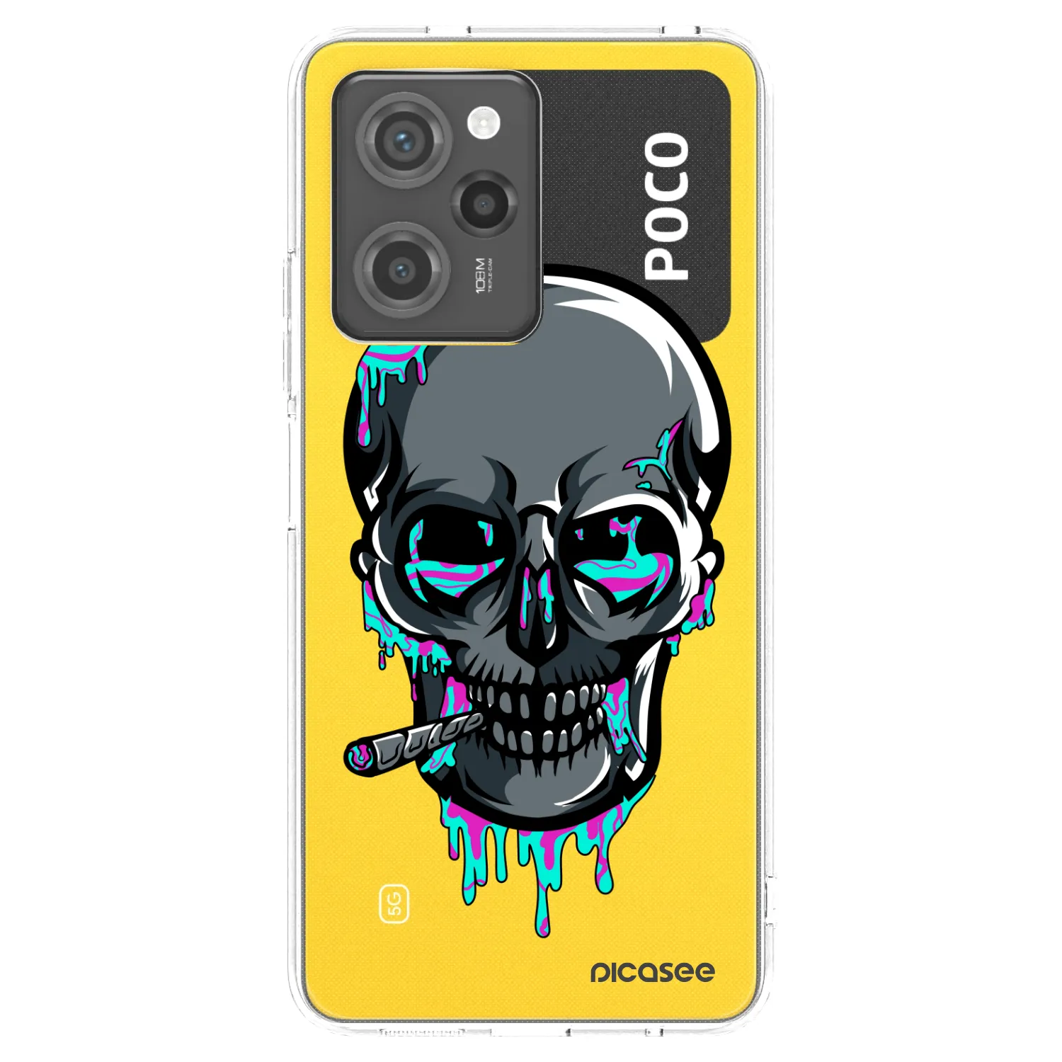 Picasee silikónový čierny obal pre Xiaomi Poco X5 Pro - EARTH - Lebka 3.0