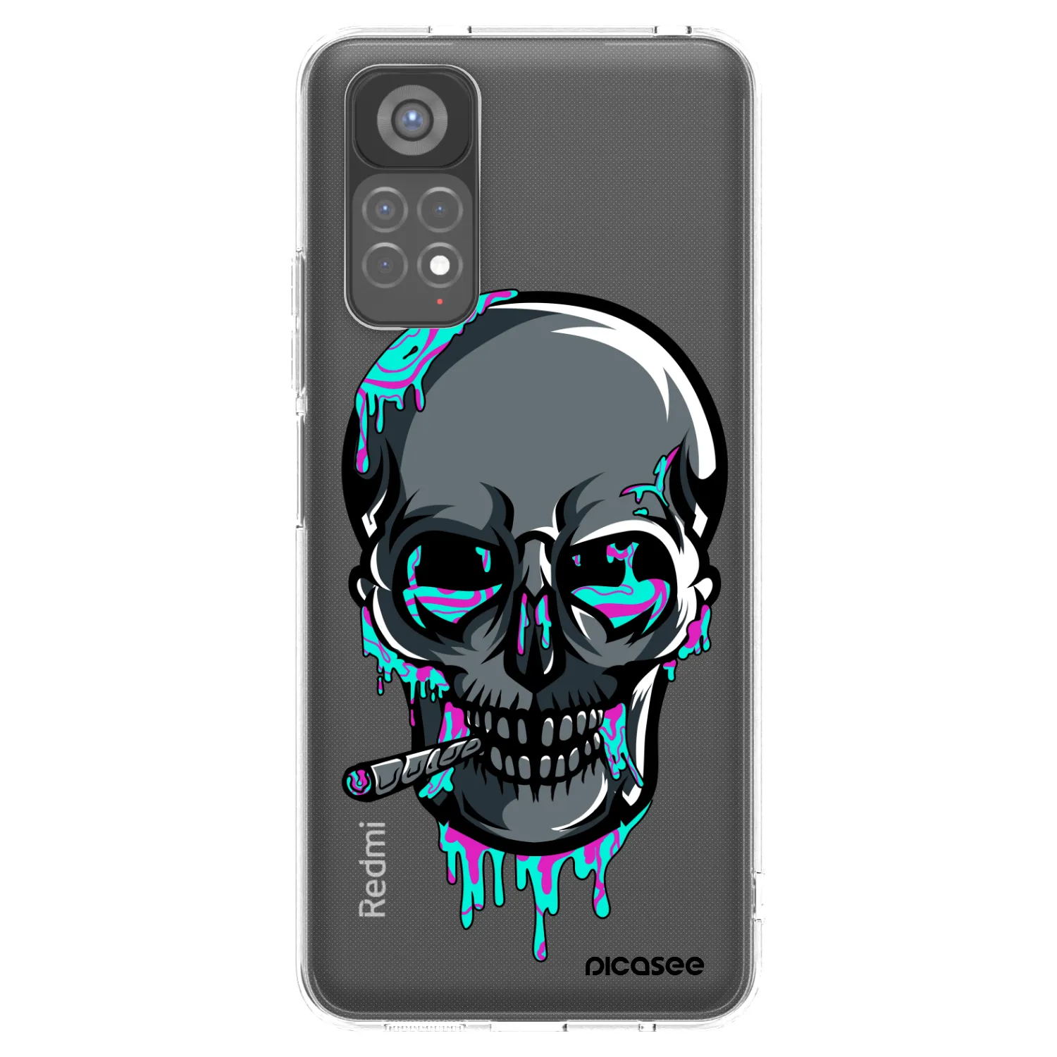 Silikónový prehľadný obal pre Xiaomi Redmi Note 11S 5G - EARTH - Lebka 3.0
