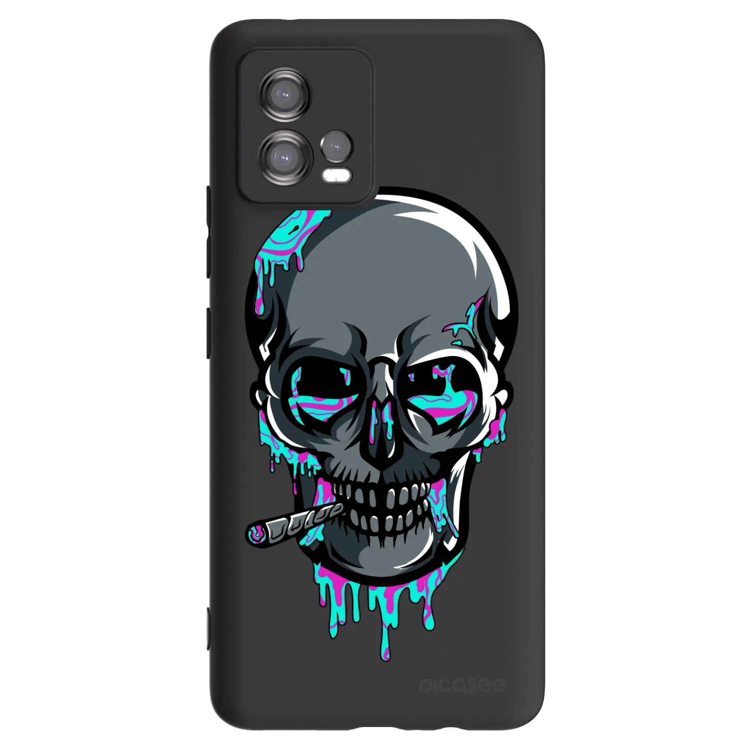 Picasee silikónový čierny obal pre Motorola Moto G72 - EARTH - Lebka 3.0