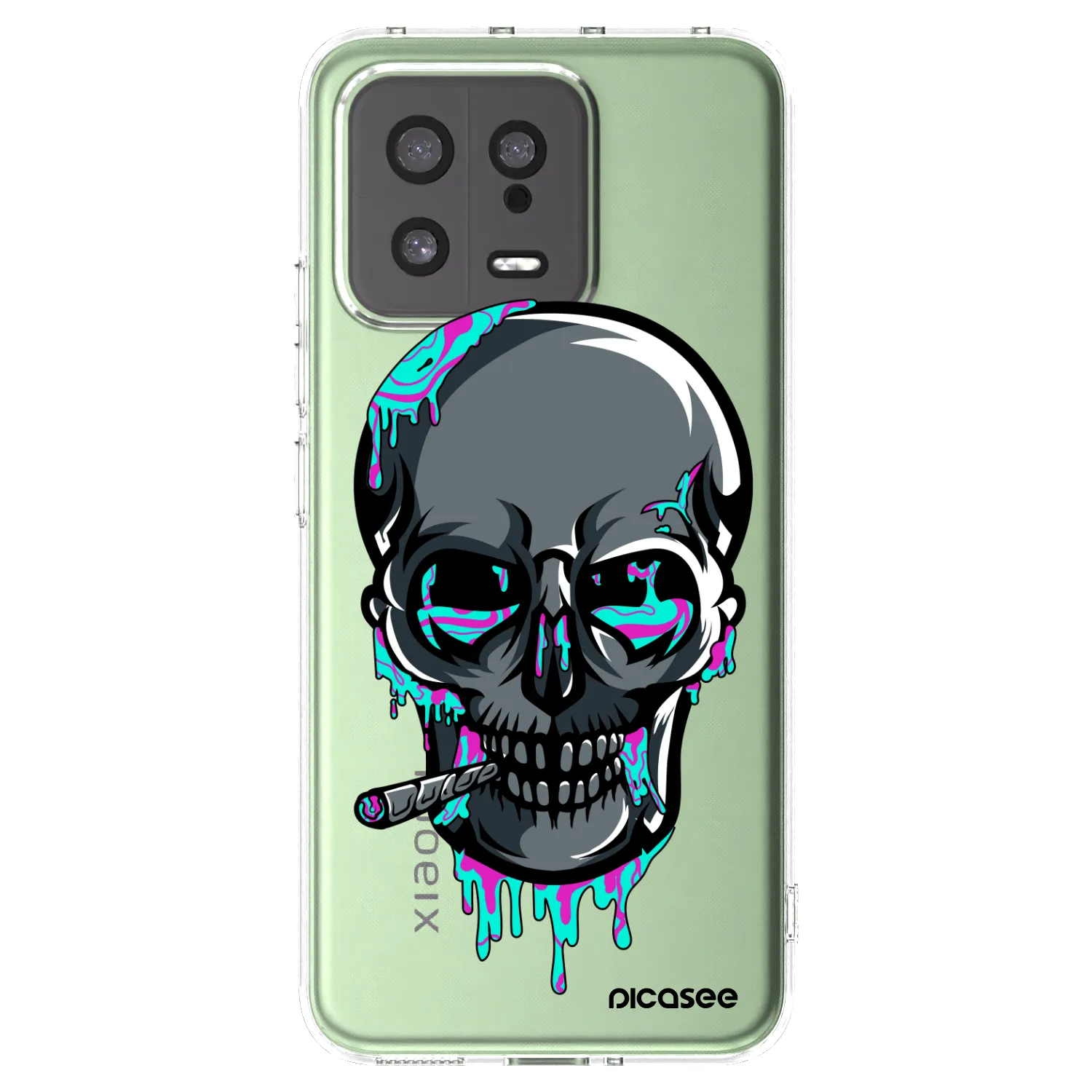Picasee silikónový prehľadný obal pre Xiaomi 13 - EARTH - Lebka 3.0