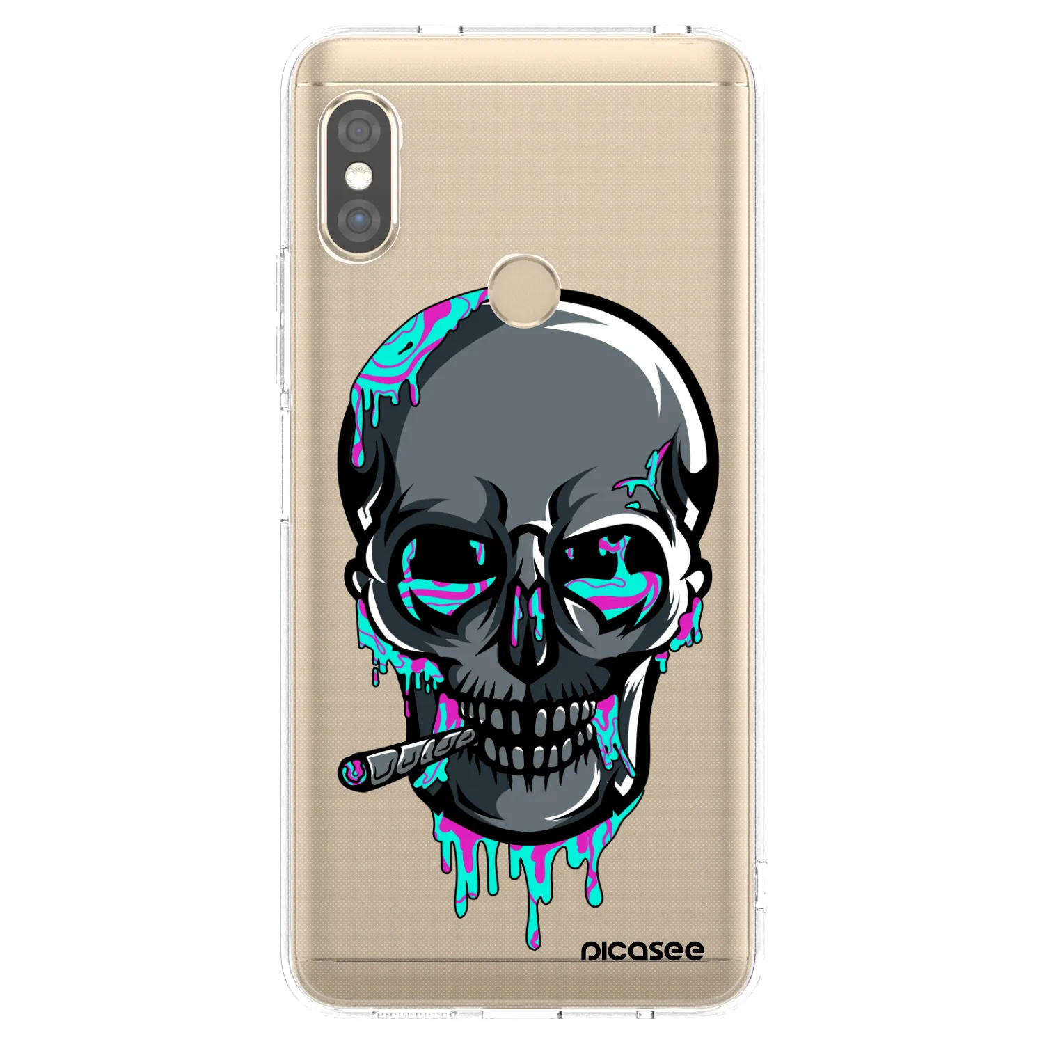 Picasee silikónový prehľadný obal pre Xiaomi Redmi Note 5 Global - EARTH - Lebka 3.0