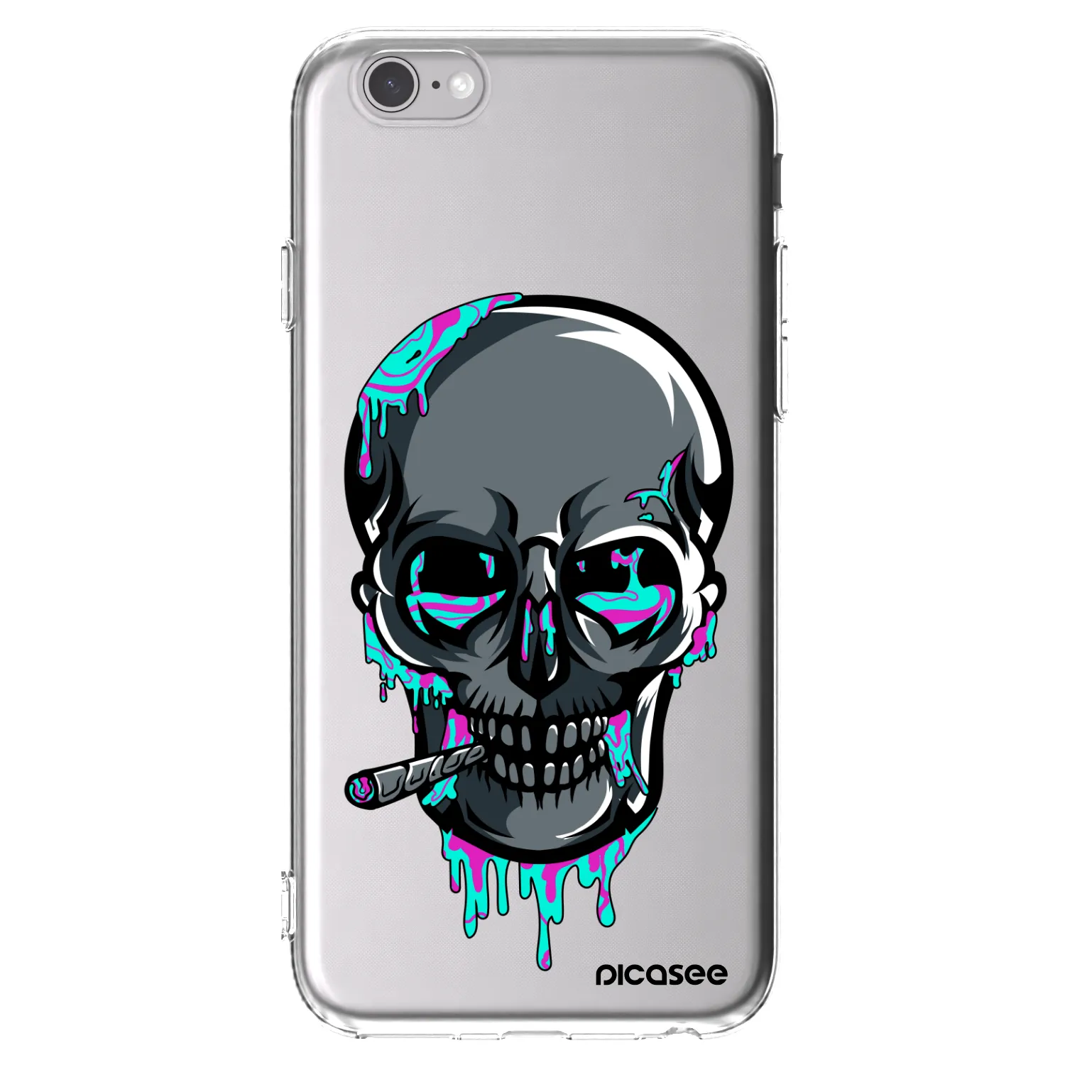 Picasee silikónový prehľadný obal pre Apple iPhone 6/6S - EARTH - Lebka 3.0