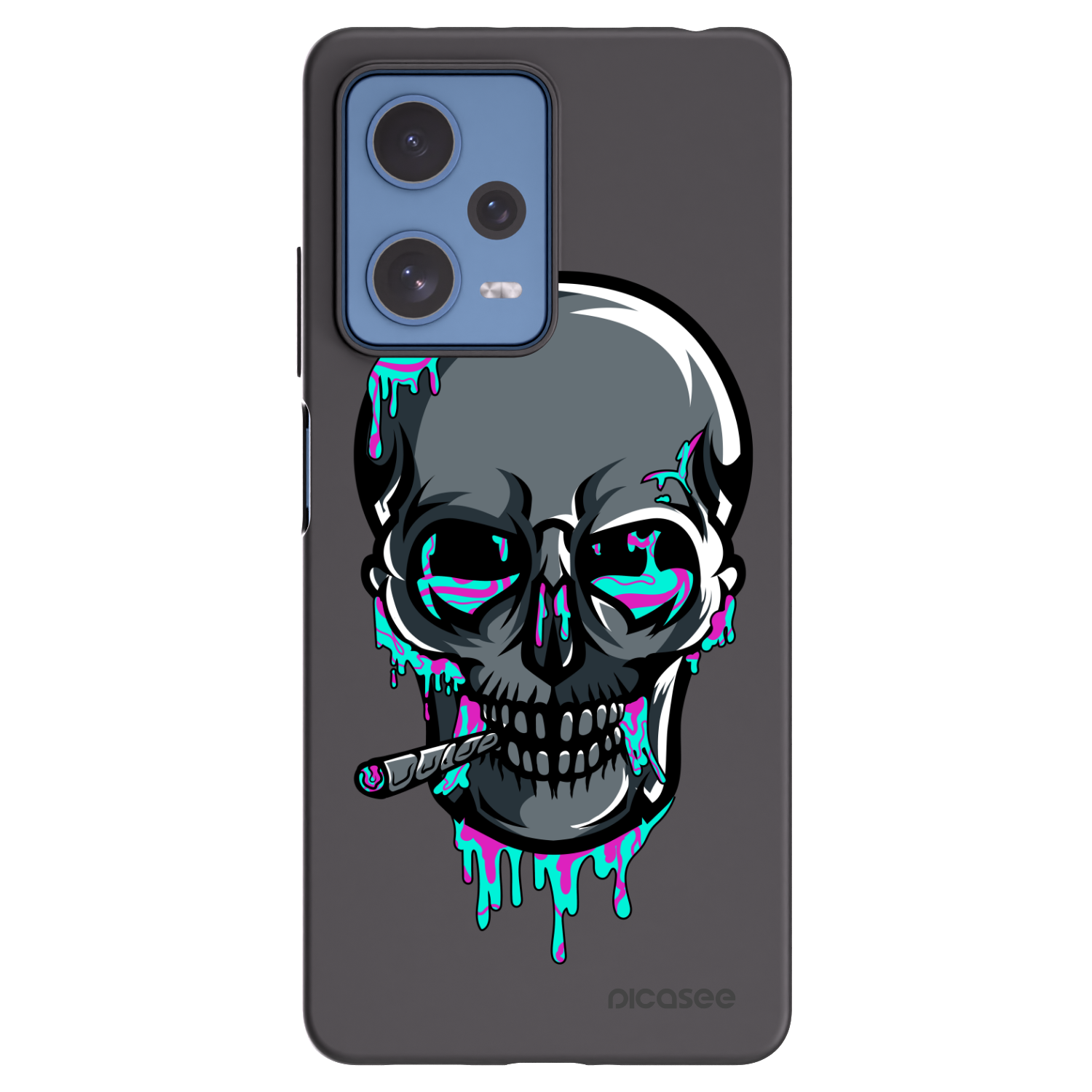 Picasee silikónový čierny obal pre Xiaomi Redmi Note 12 Pro 5G - EARTH - Lebka 3.0