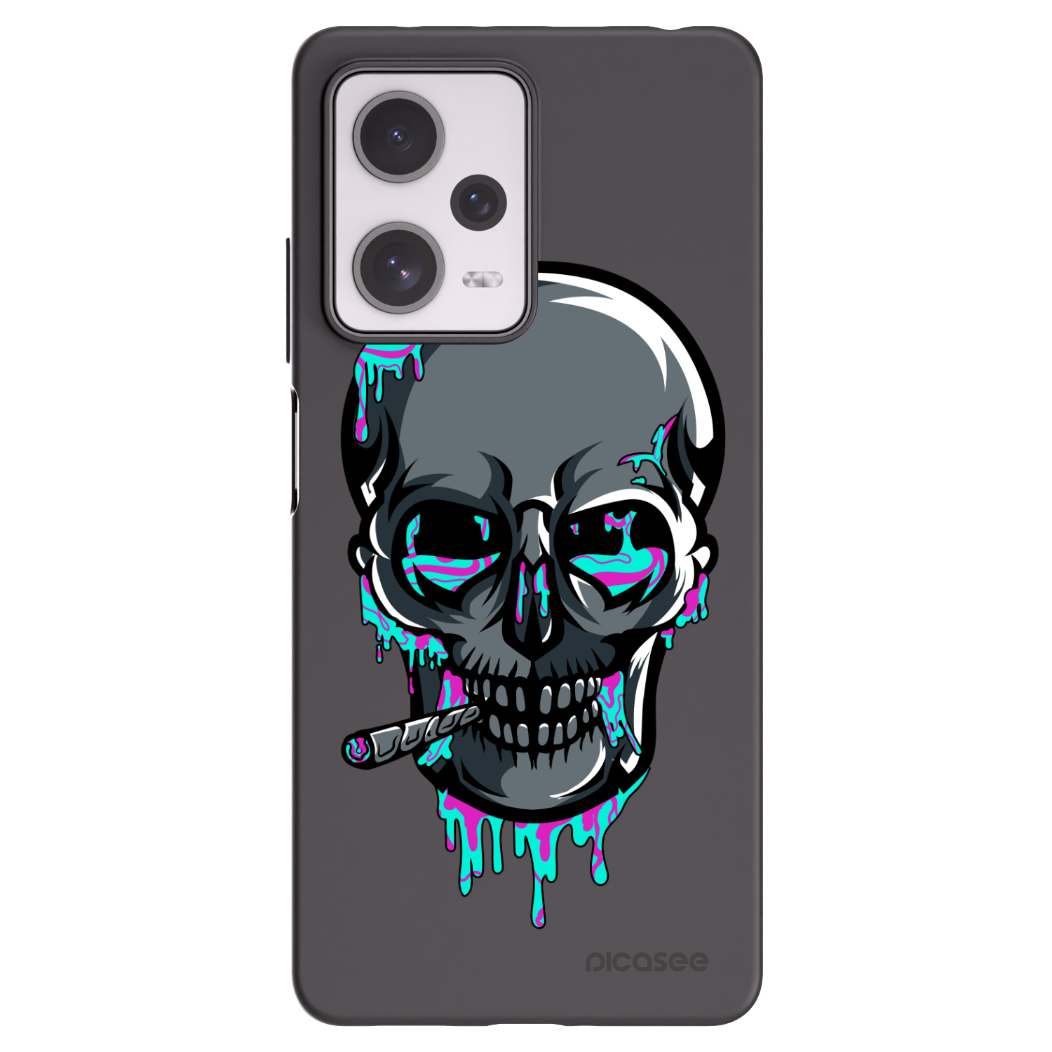 Picasee silikónový čierny obal pre Xiaomi Redmi Note 12 Pro+ 5G - EARTH - Lebka 3.0