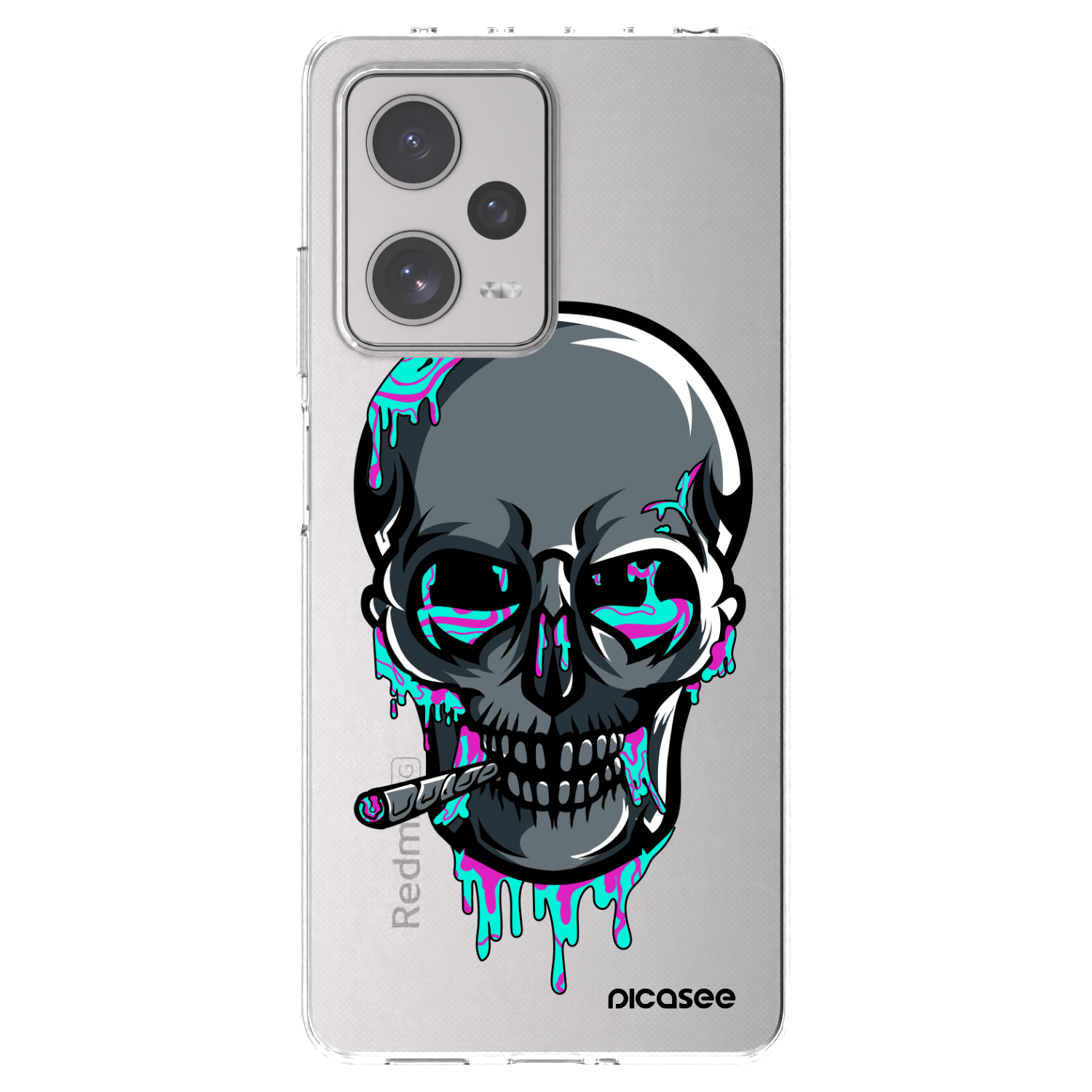 Picasee silikónový prehľadný obal pre Xiaomi Redmi Note 12 Pro+ 5G - EARTH - Lebka 3.0