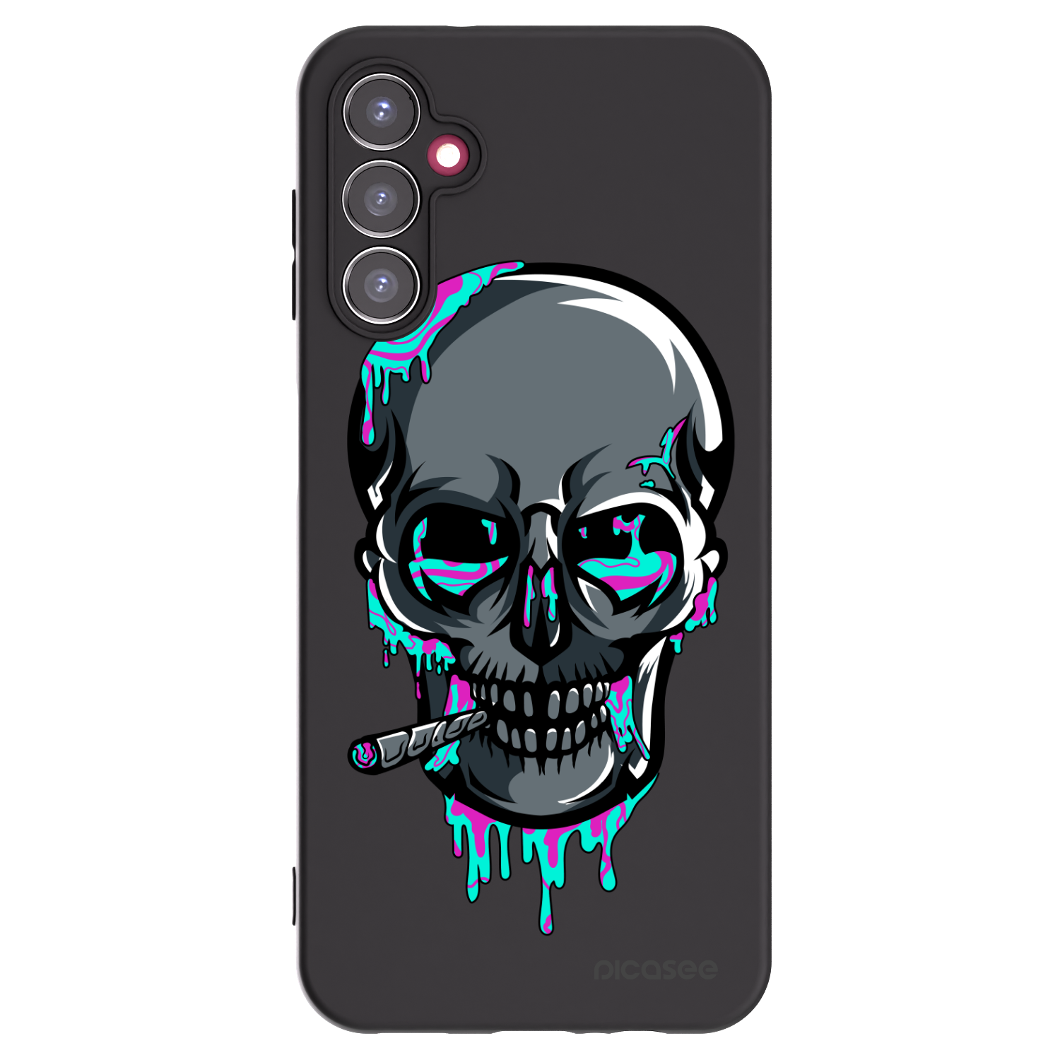 Picasee silikónový čierny obal pre Samsung Galaxy A14 4G A145R - EARTH - Lebka 3.0