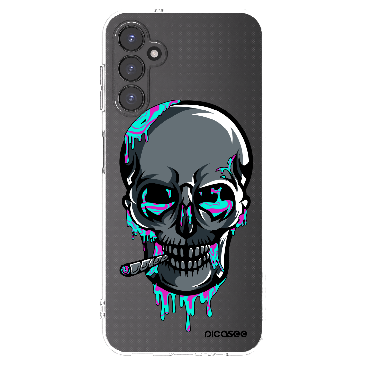 Picasee silikónový prehľadný obal pre Samsung Galaxy A14 5G A146P - EARTH - Lebka 3.0