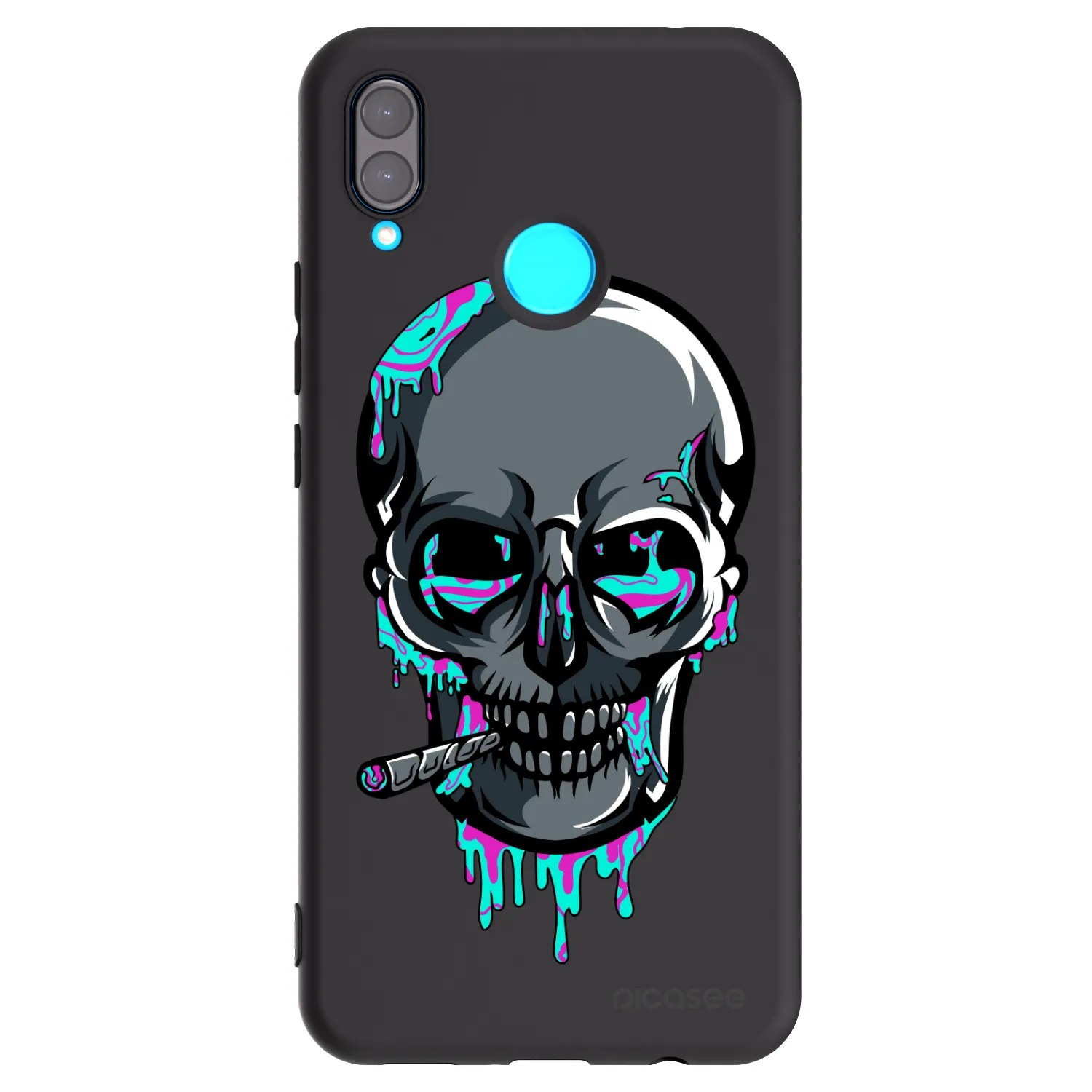 Picasee silikónový čierny obal pre Huawei Nova 3 - EARTH - Lebka 3.0
