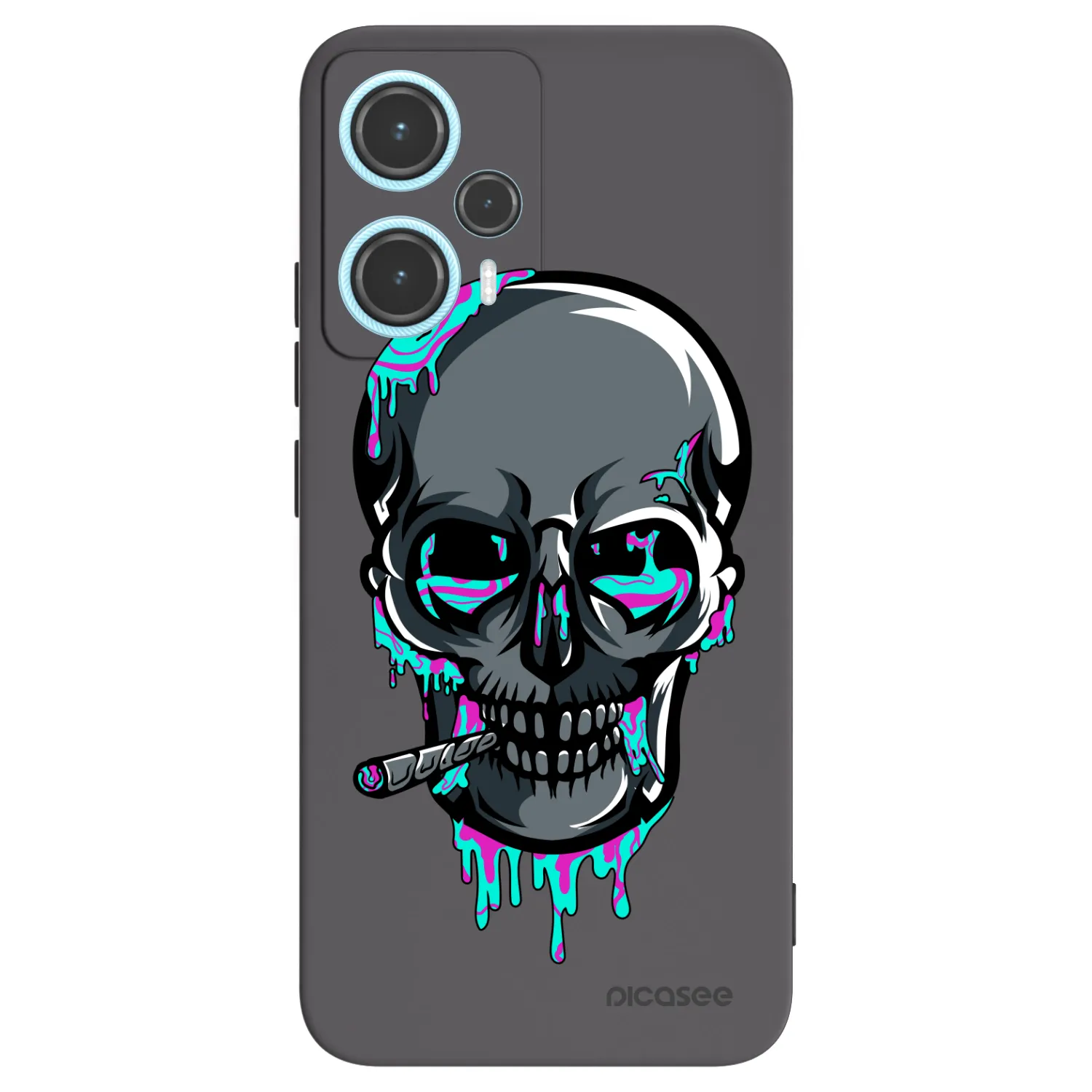Picasee silikónový čierny obal pre Xiaomi Poco F5 - EARTH - Lebka 3.0