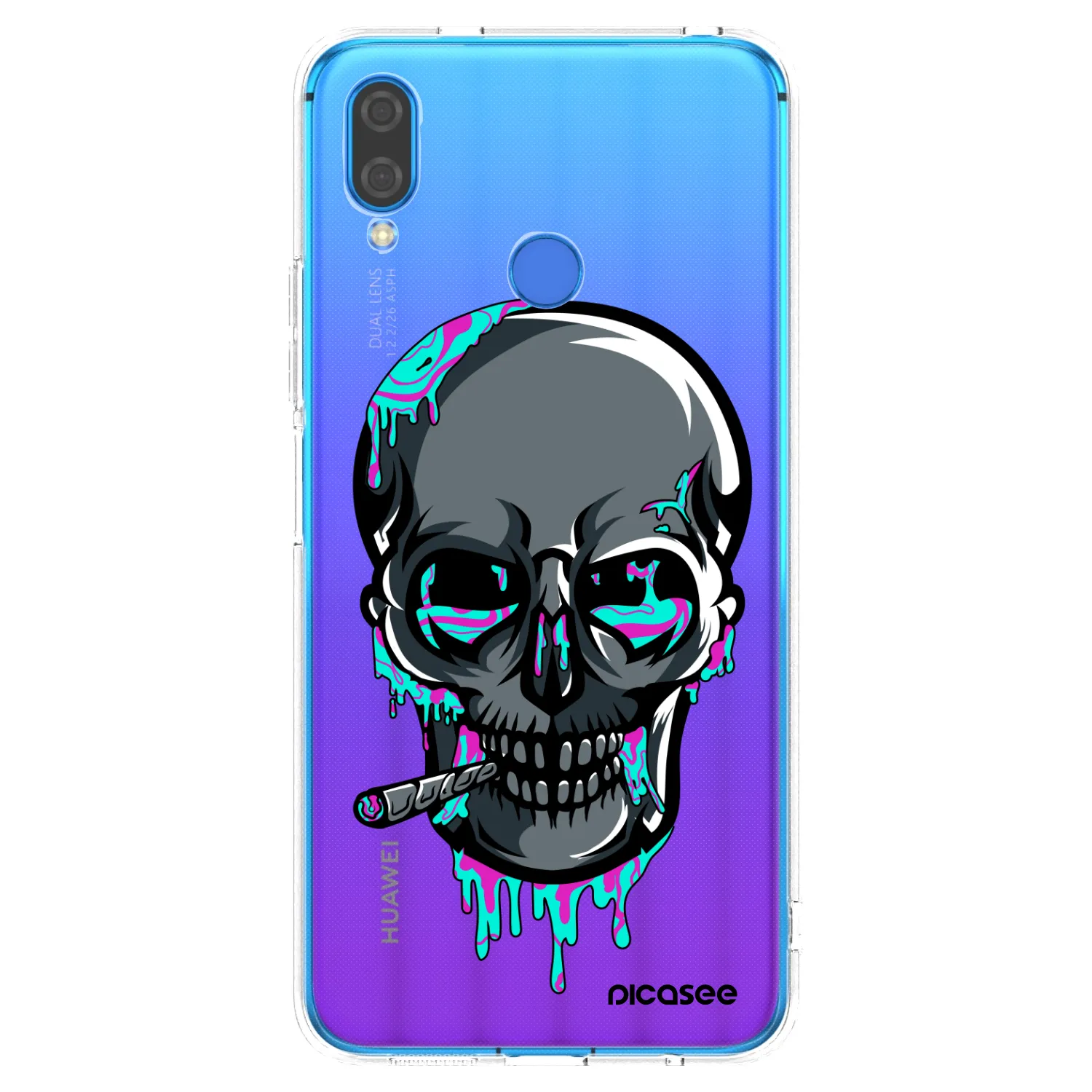 Picasee silikónový prehľadný obal pre Huawei Nova 3 - EARTH - Lebka 3.0