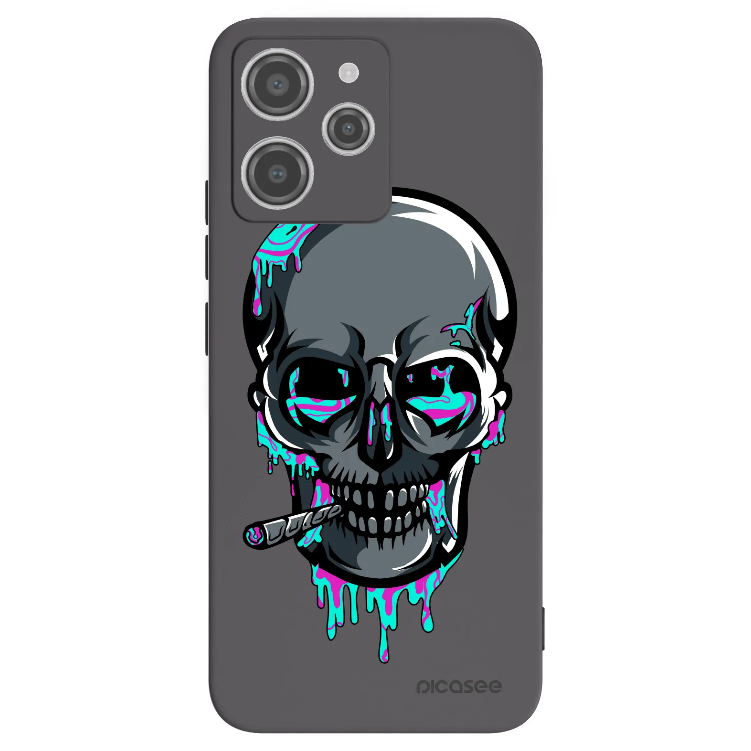 Picasee silikónový čierny obal pre Xiaomi Redmi 12 4G - EARTH - Lebka 3.0