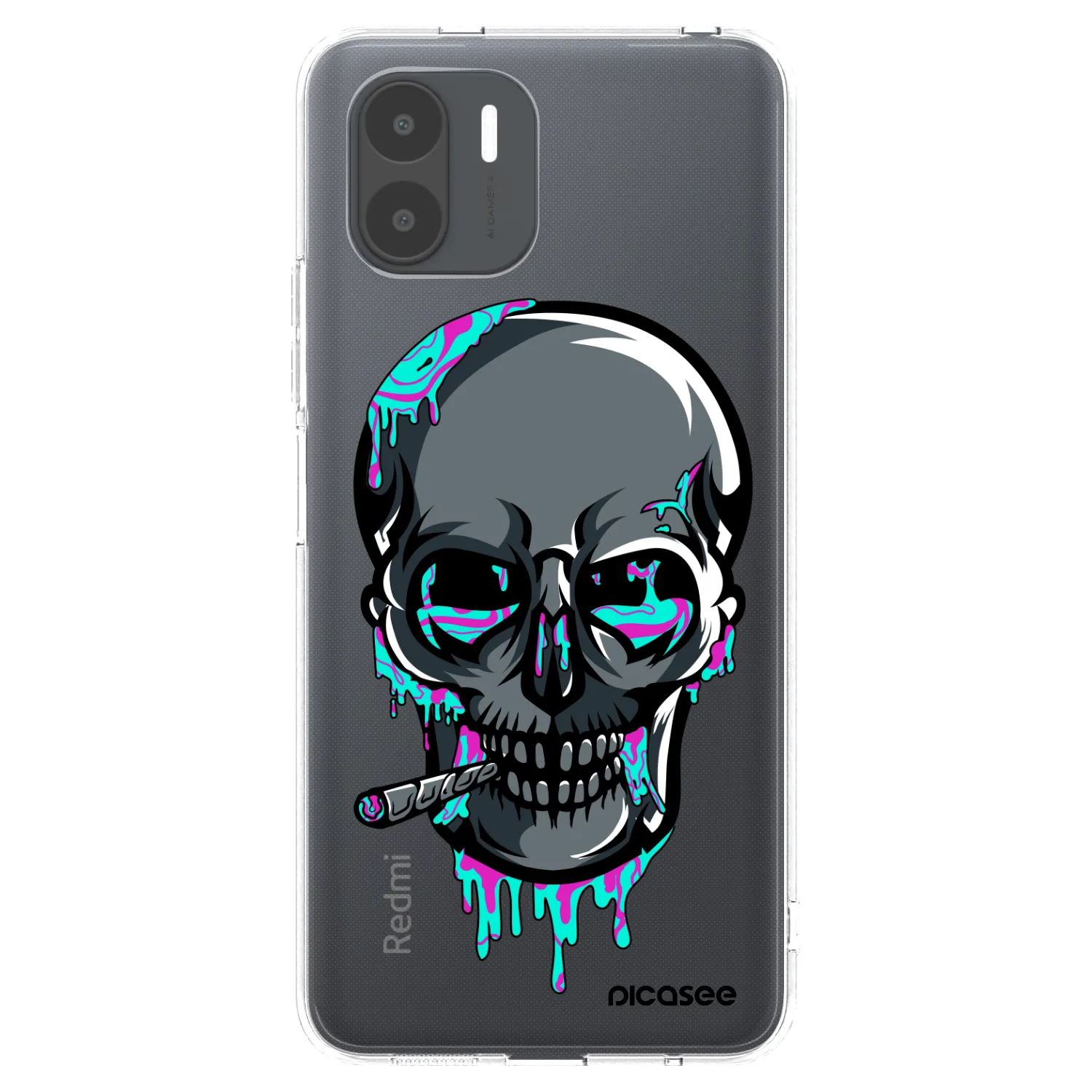 Picasee silikónový prehľadný obal pre Xiaomi Redmi A2 - EARTH - Lebka 3.0