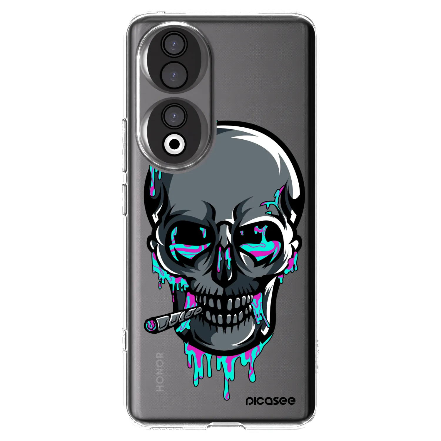 Silikónový prehľadný obal pre Honor 90 5G - EARTH - Lebka 3.0