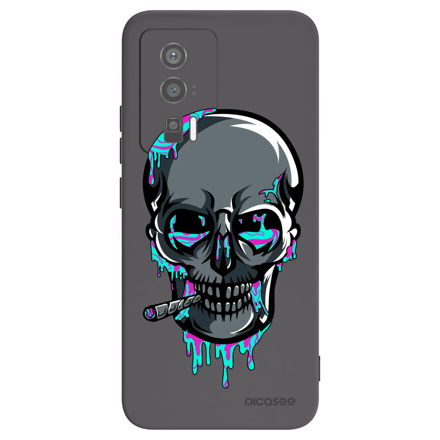 Picasee silikónový čierny obal pre Xiaomi Poco F5 Pro 5G - EARTH - Lebka 3.0