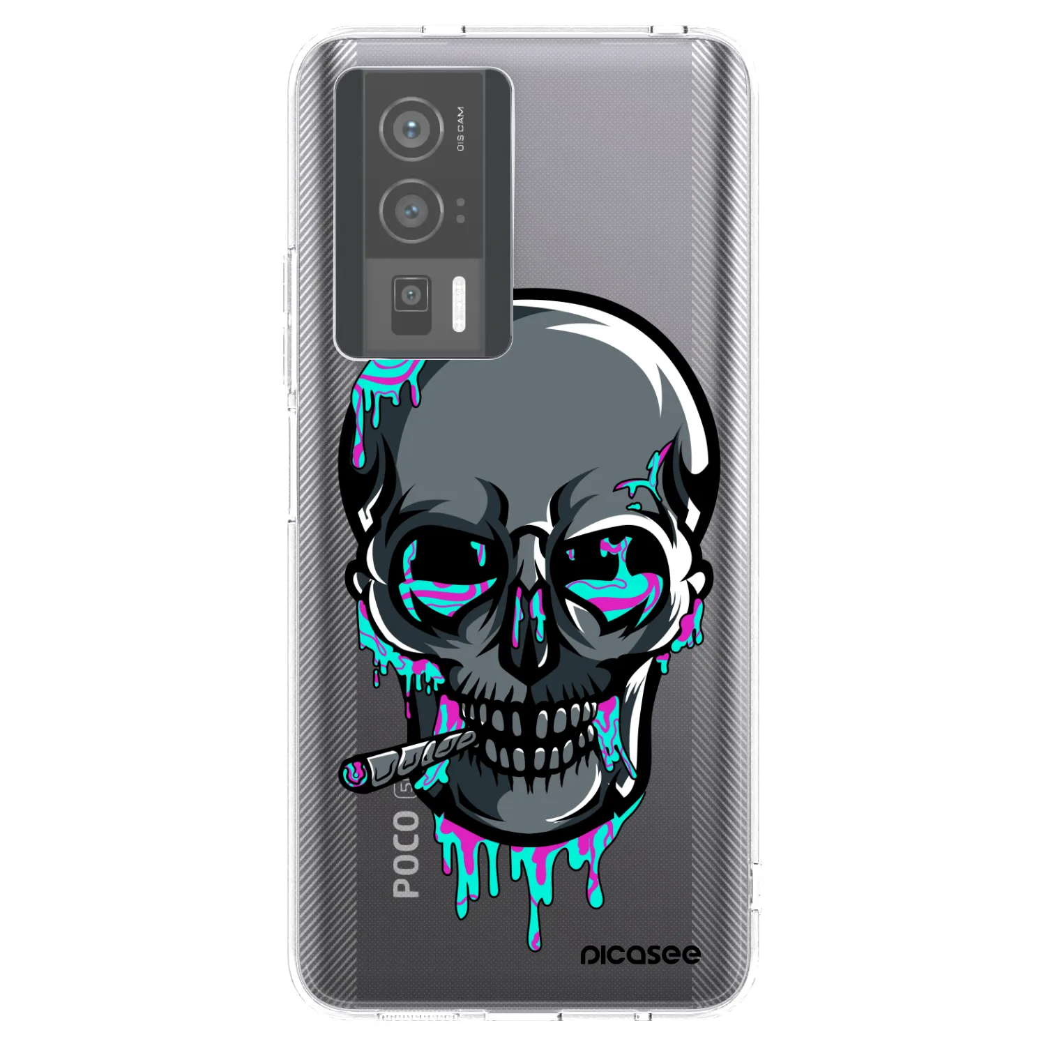 Picasee silikónový prehľadný obal pre Xiaomi Poco F5 Pro 5G - EARTH - Lebka 3.0