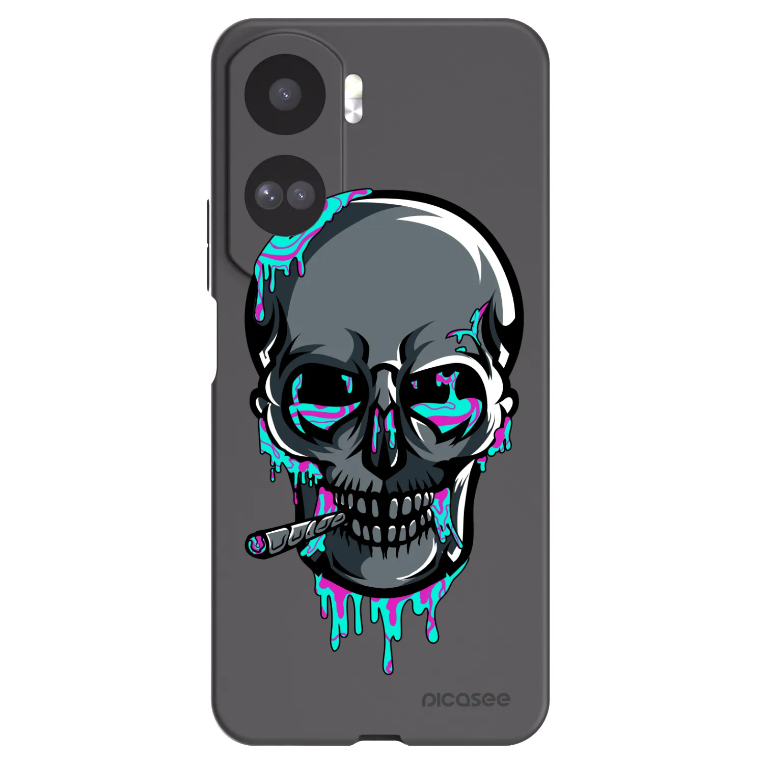 Picasee silikónový čierny obal pre Honor 90 Lite 5G - EARTH - Lebka 3.0