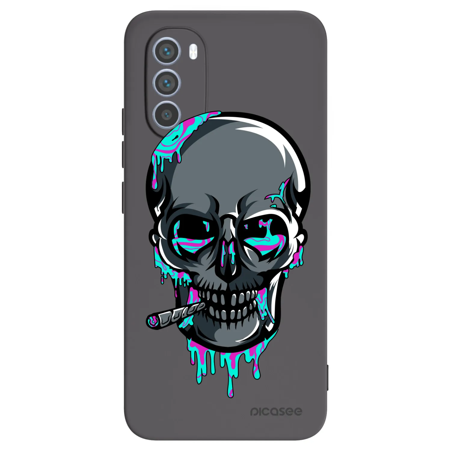 Picasee silikónový čierny obal pre Motorola Moto G62 - EARTH - Lebka 3.0