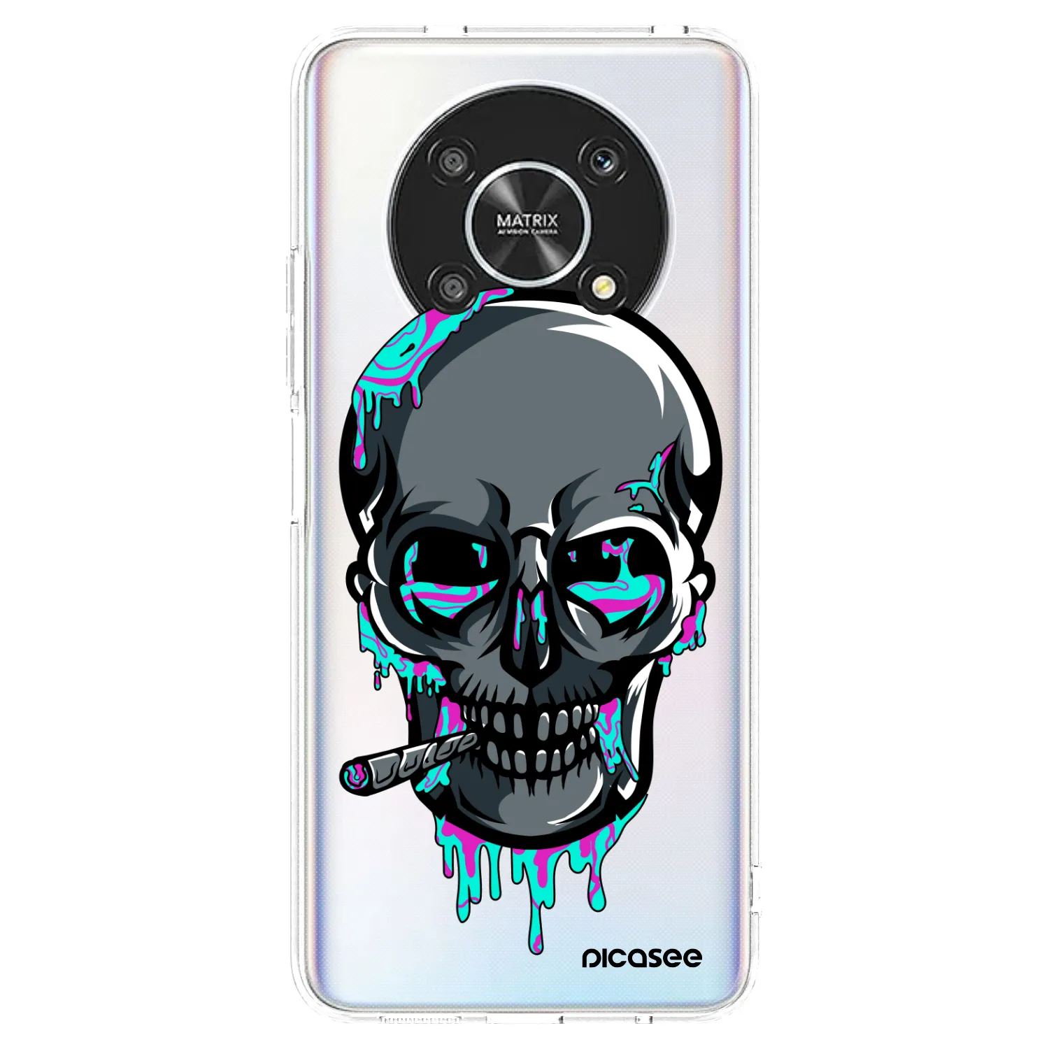 Picasee silikónový prehľadný obal pre Honor Magic4 Lite 5G - EARTH - Lebka 3.0