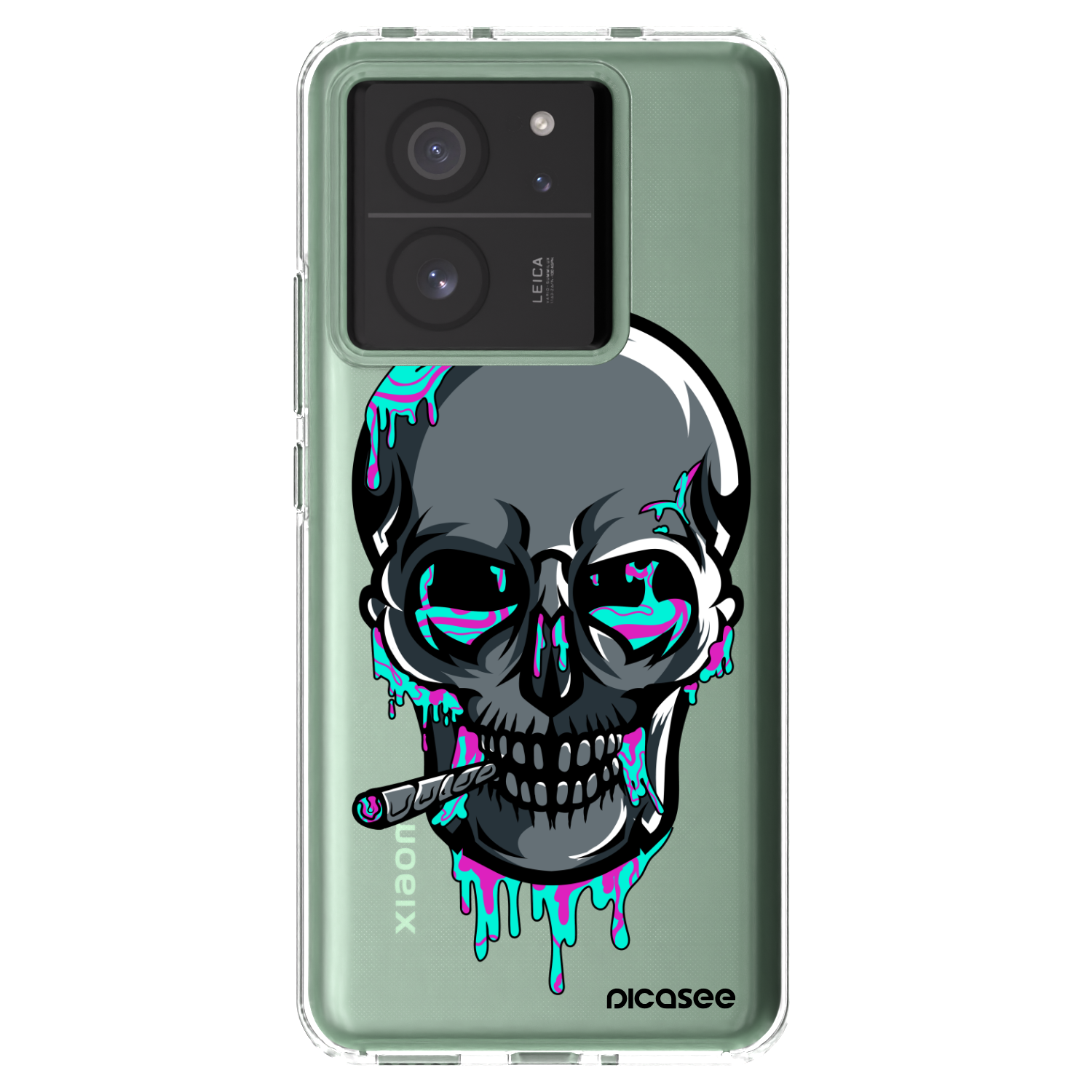 Picasee silikónový prehľadný obal pre Xiaomi 13T - EARTH - Lebka 3.0