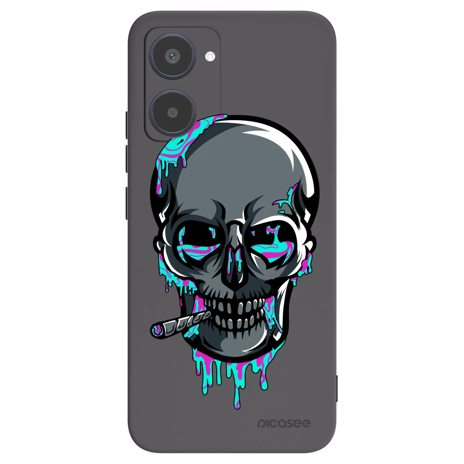Picasee silikónový čierny obal pre Realme 10 4G - EARTH - Lebka 3.0