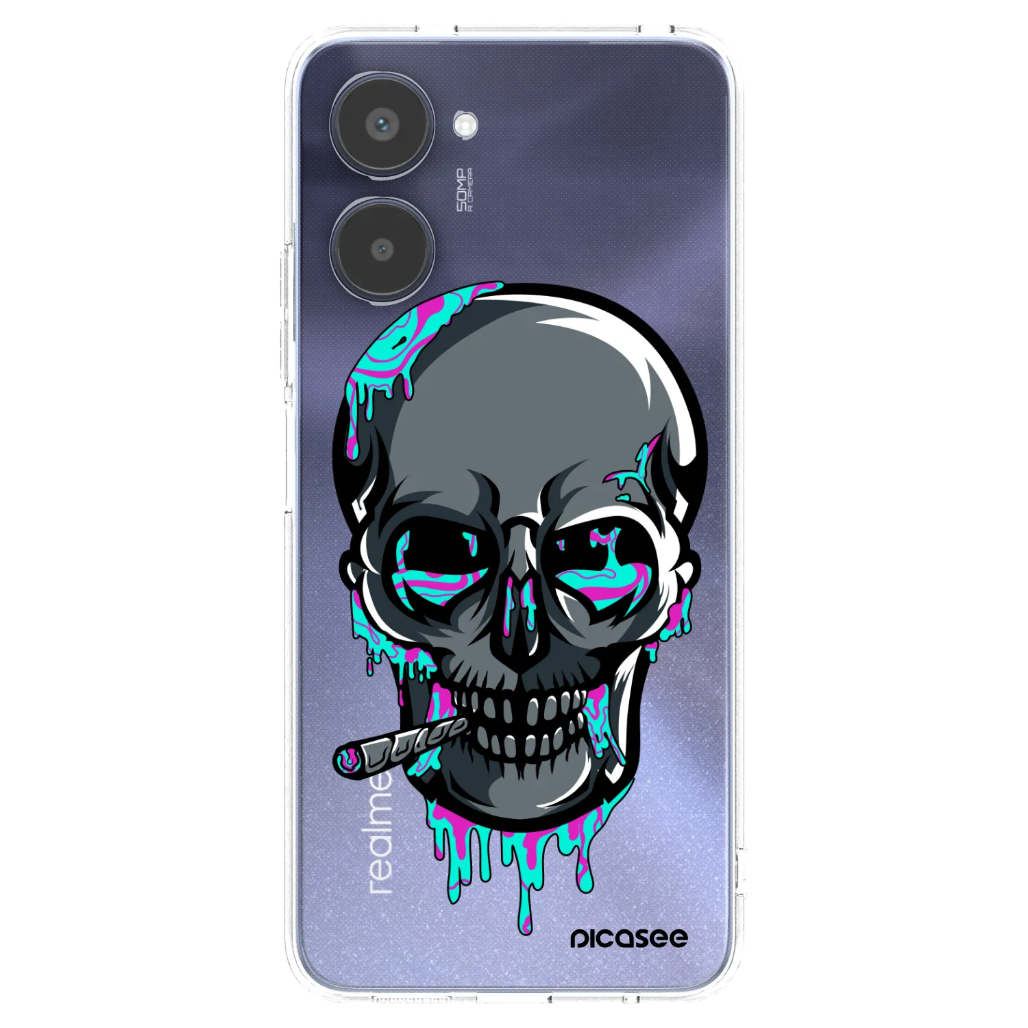Picasee silikónový prehľadný obal pre Realme 10 4G - EARTH - Lebka 3.0