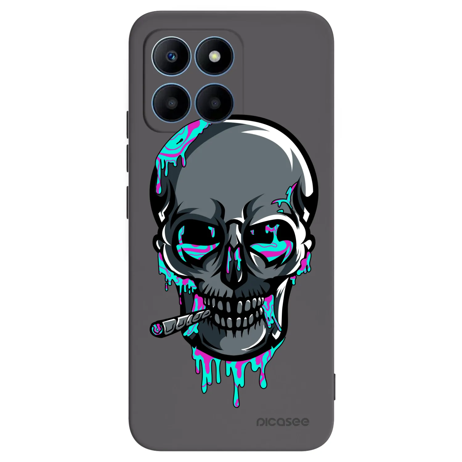 Picasee silikónový čierny obal pre Honor 70 Lite - EARTH - Lebka 3.0
