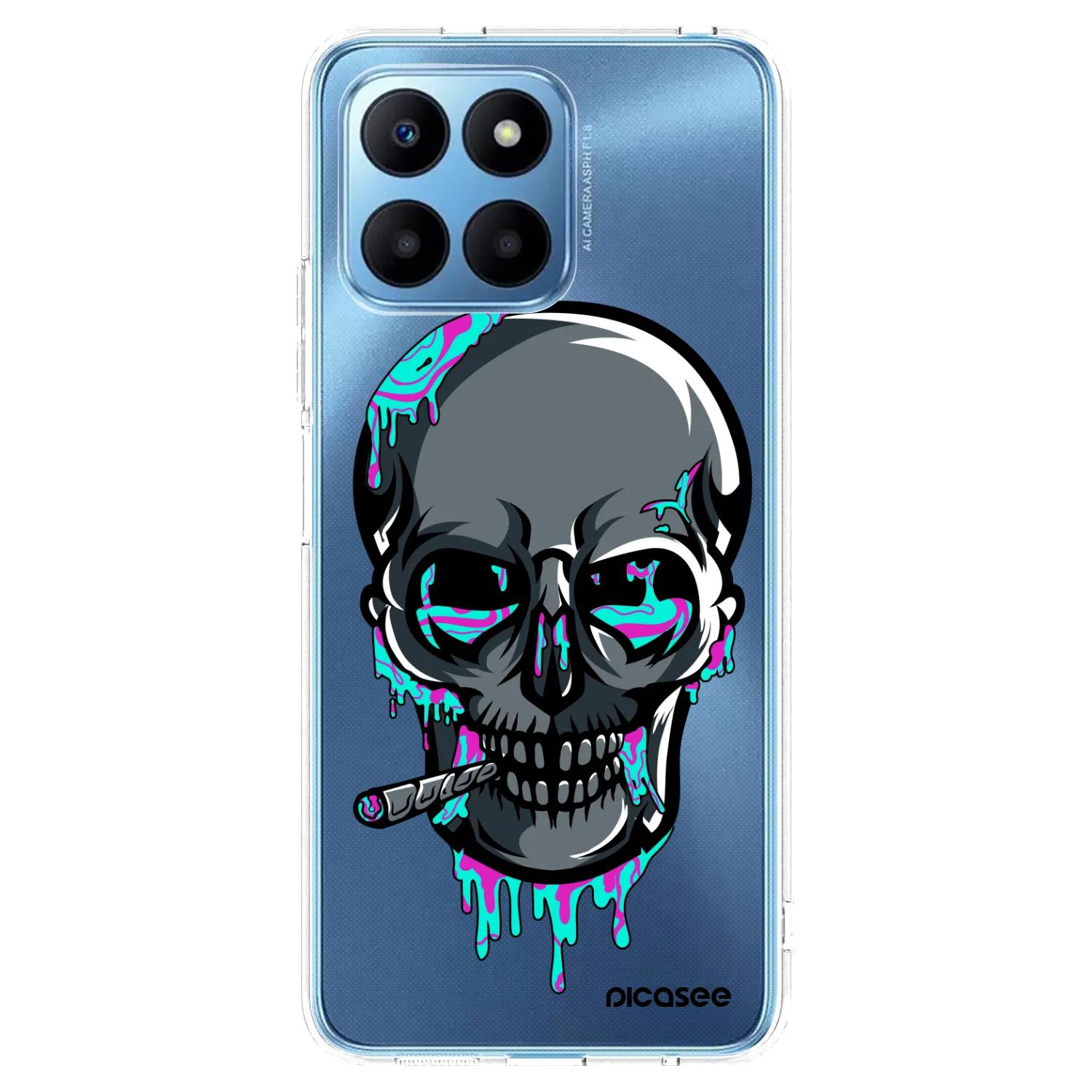 Picasee silikónový prehľadný obal pre Honor 70 Lite - EARTH - Lebka 3.0